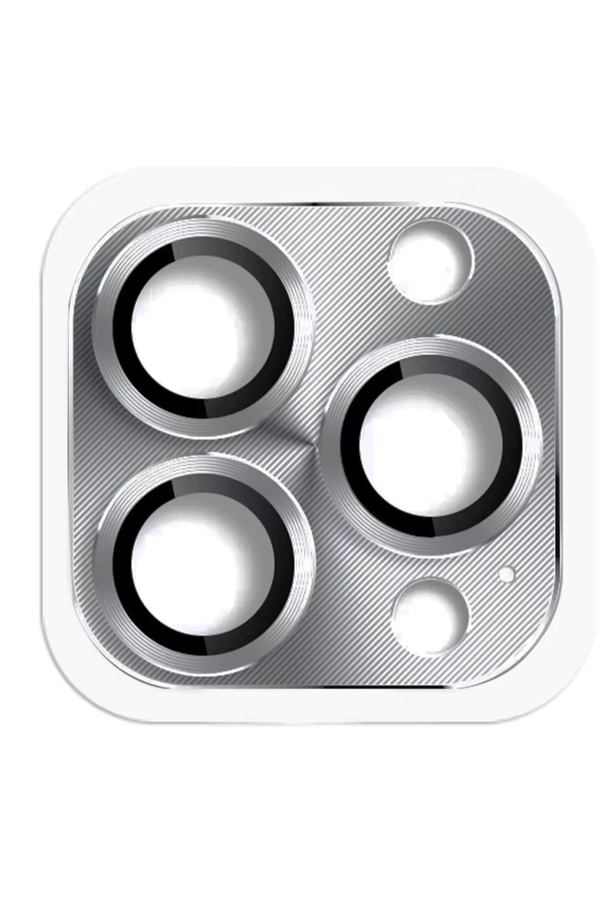 iPhone 16 Pro Max Pers Alüminyum Kamera Lens - Gri-(5796)