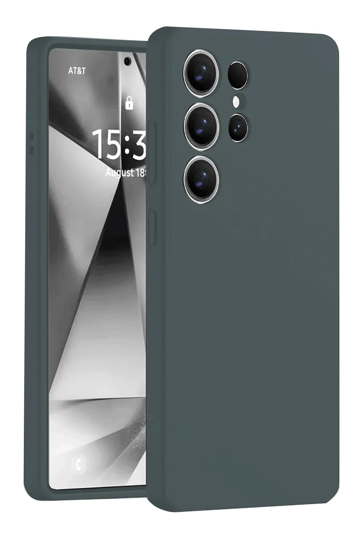 Samsung Galaxy S25 Ultra Kılıf Nano içi Kadife Silikon - Koyu Yeşil-(5796)