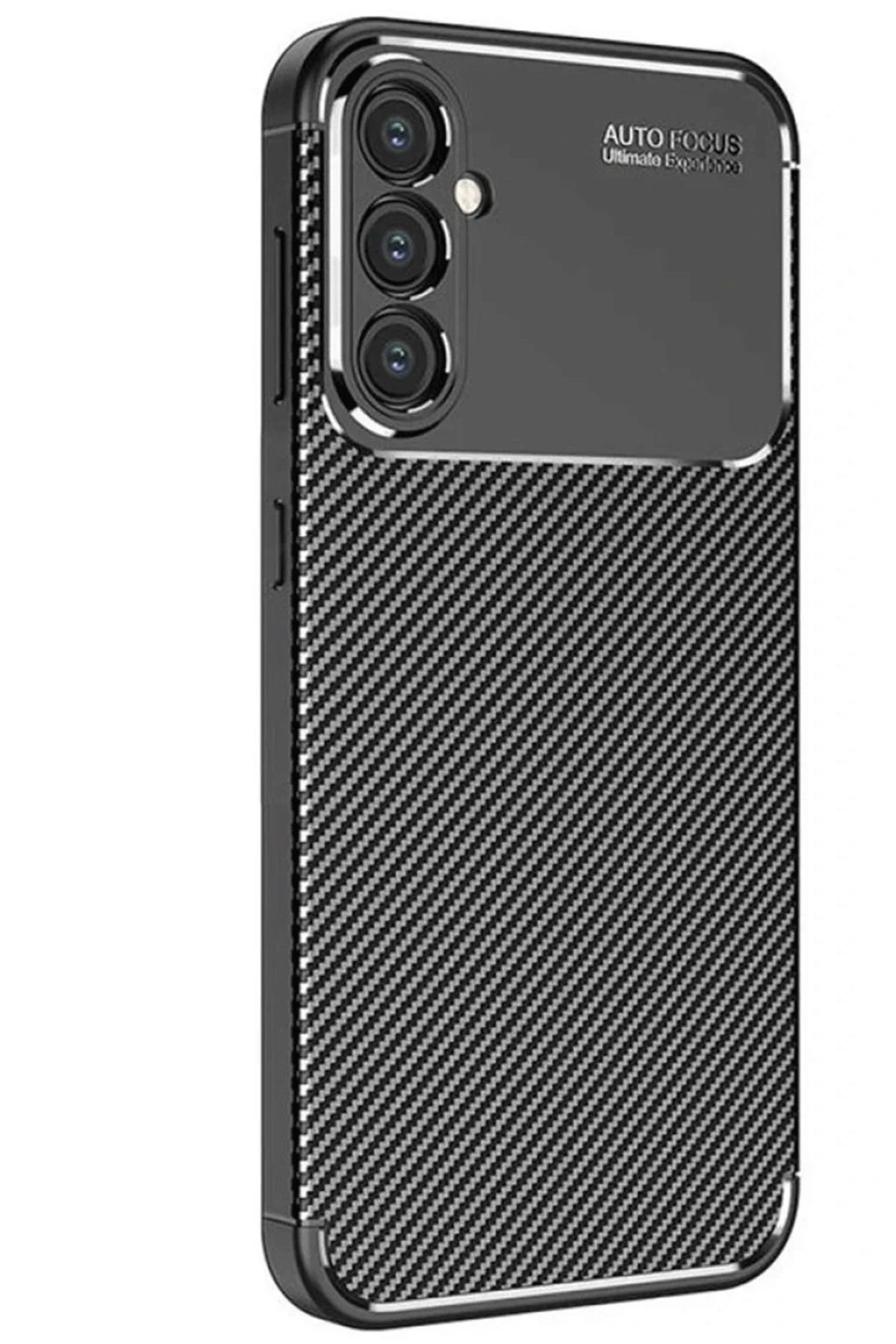 Samsung Galaxy S25 Kılıf Auto Focus Karbon Kapak - Siyah-(5796)