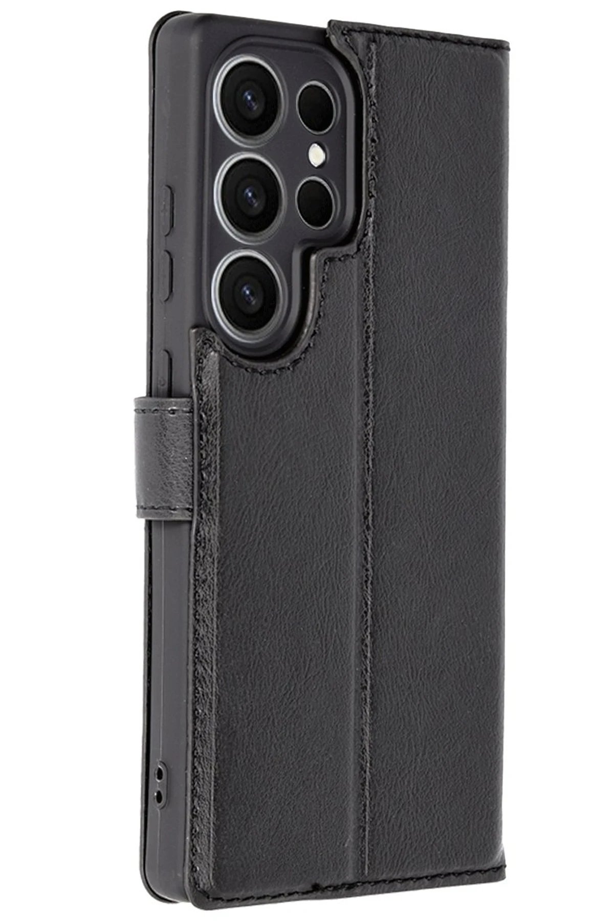 Samsung Galaxy S25 Ultra Kılıf Trend S Plus Kapaklı Kılıf - Siyah-(5796)