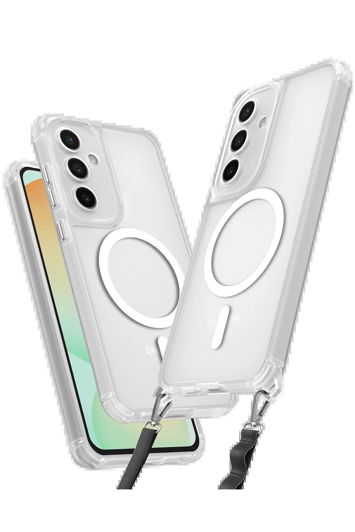 Samsung Galaxy S23 FE Kılıf Enka Magsafe Silikon Kılıf - Şeffaf-(5796)