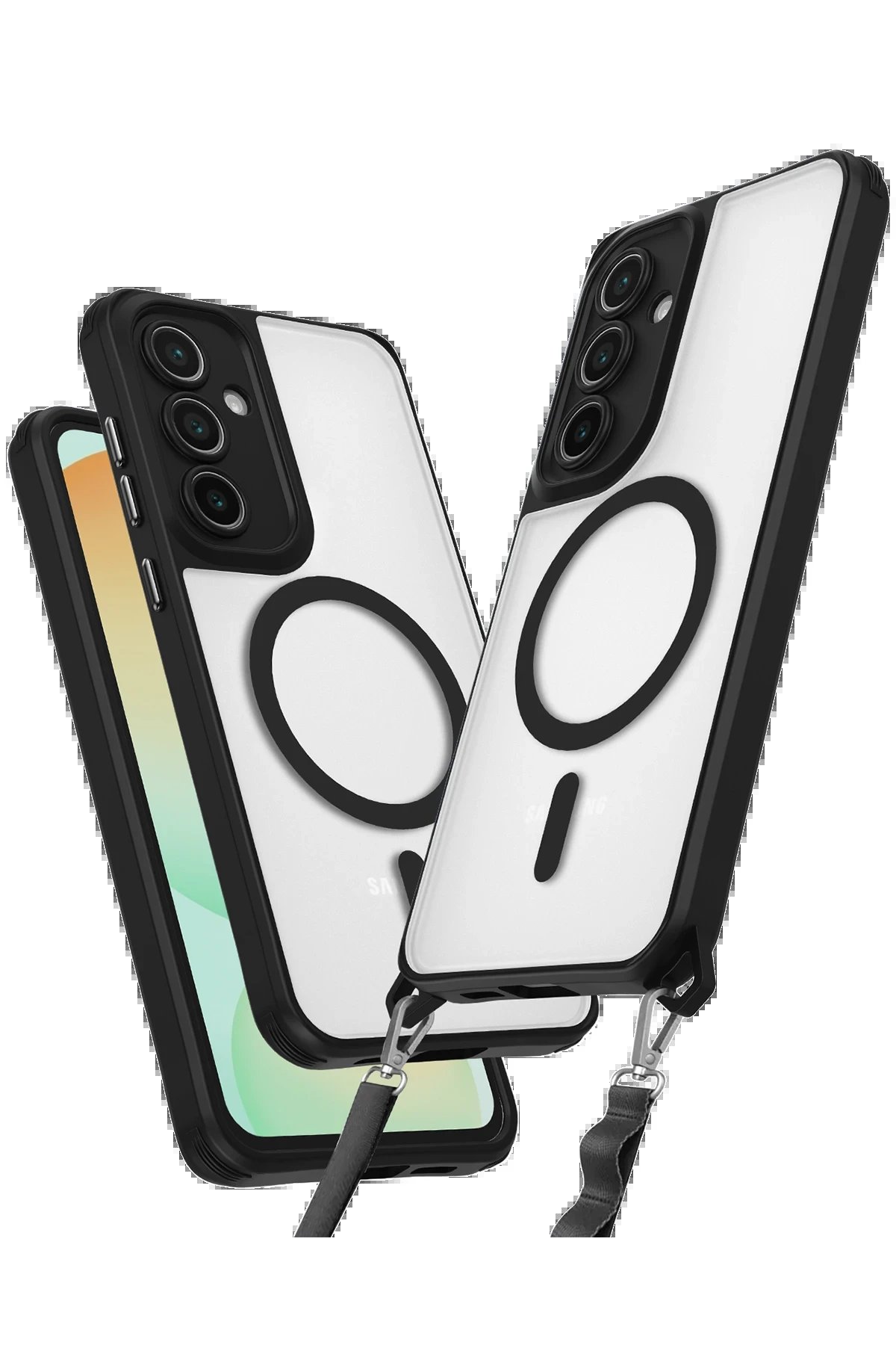 Samsung Galaxy S25 Kılıf Enka Magsafe Silikon Kılıf - Siyah-(5796)