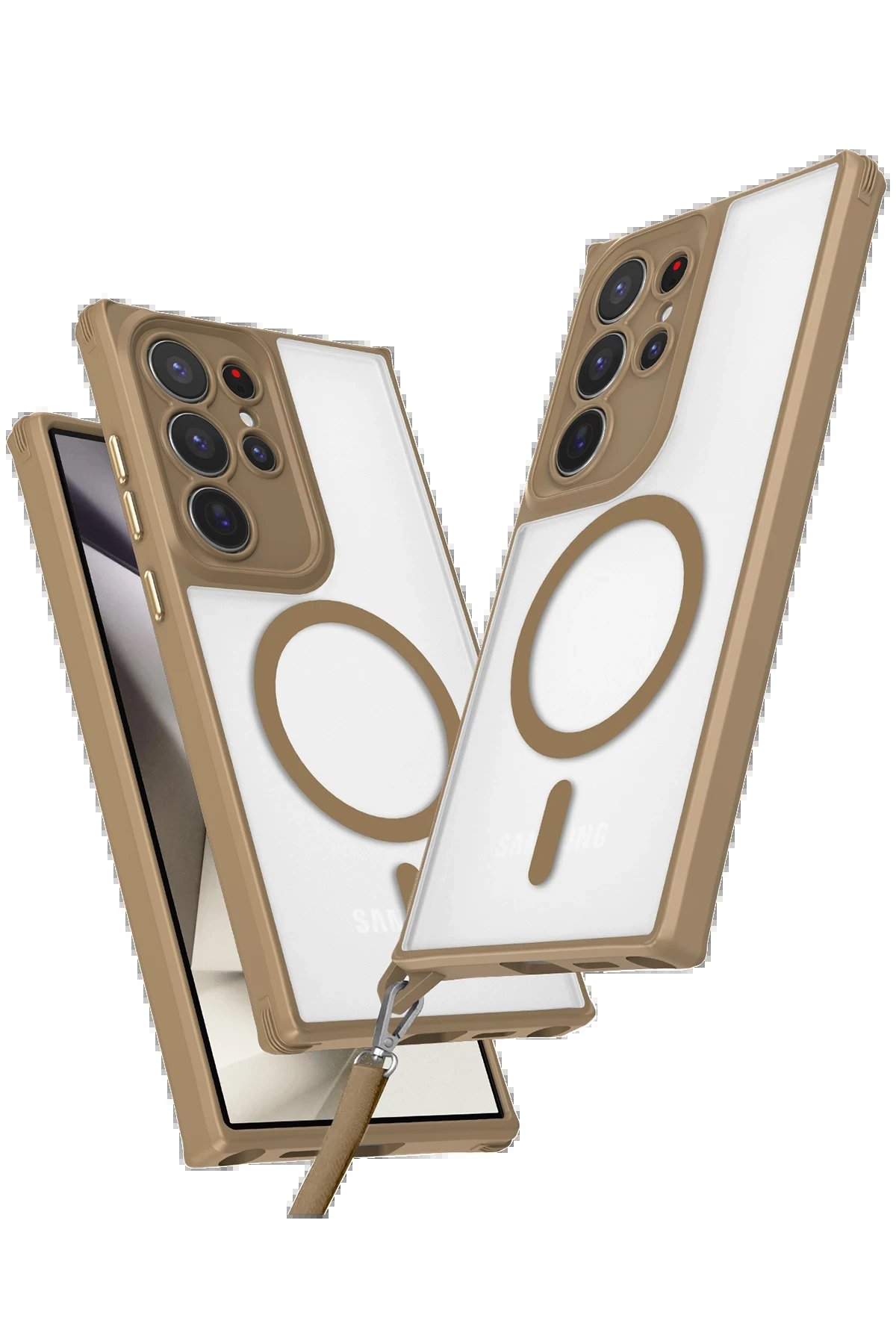 Samsung Galaxy S25 Ultra Kılıf Enka Magsafe Silikon Kılıf - Desert-(5796)