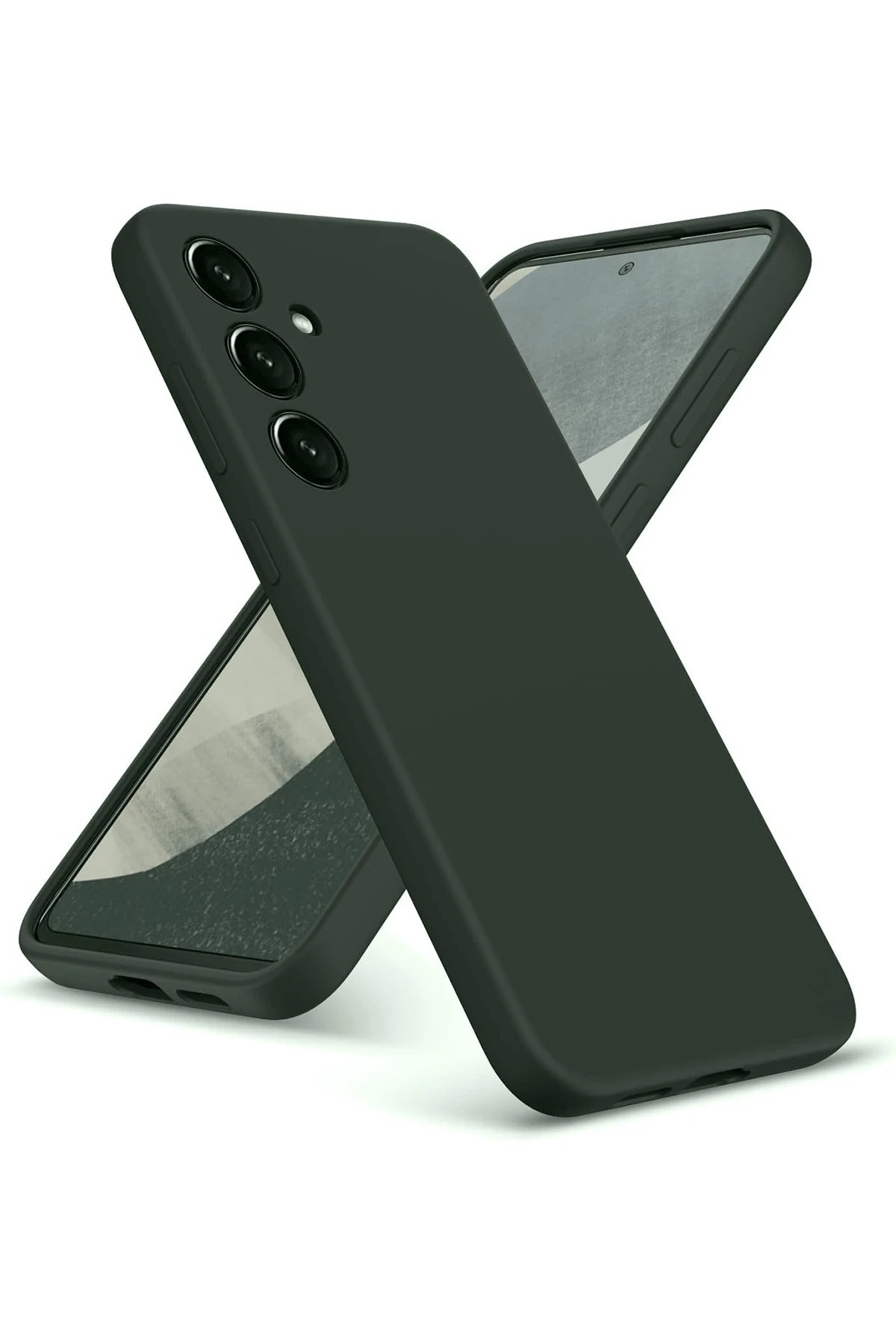 Samsung Galaxy A36 Kılıf Nano içi Kadife Silikon - Koyu Yeşil-(5796)