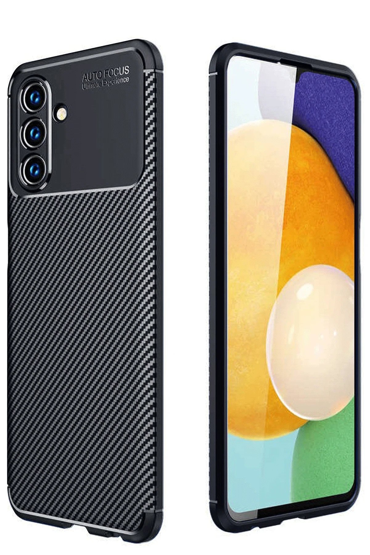 Samsung Galaxy A26 Kılıf Auto Focus Karbon Kapak - Siyah-(5796)