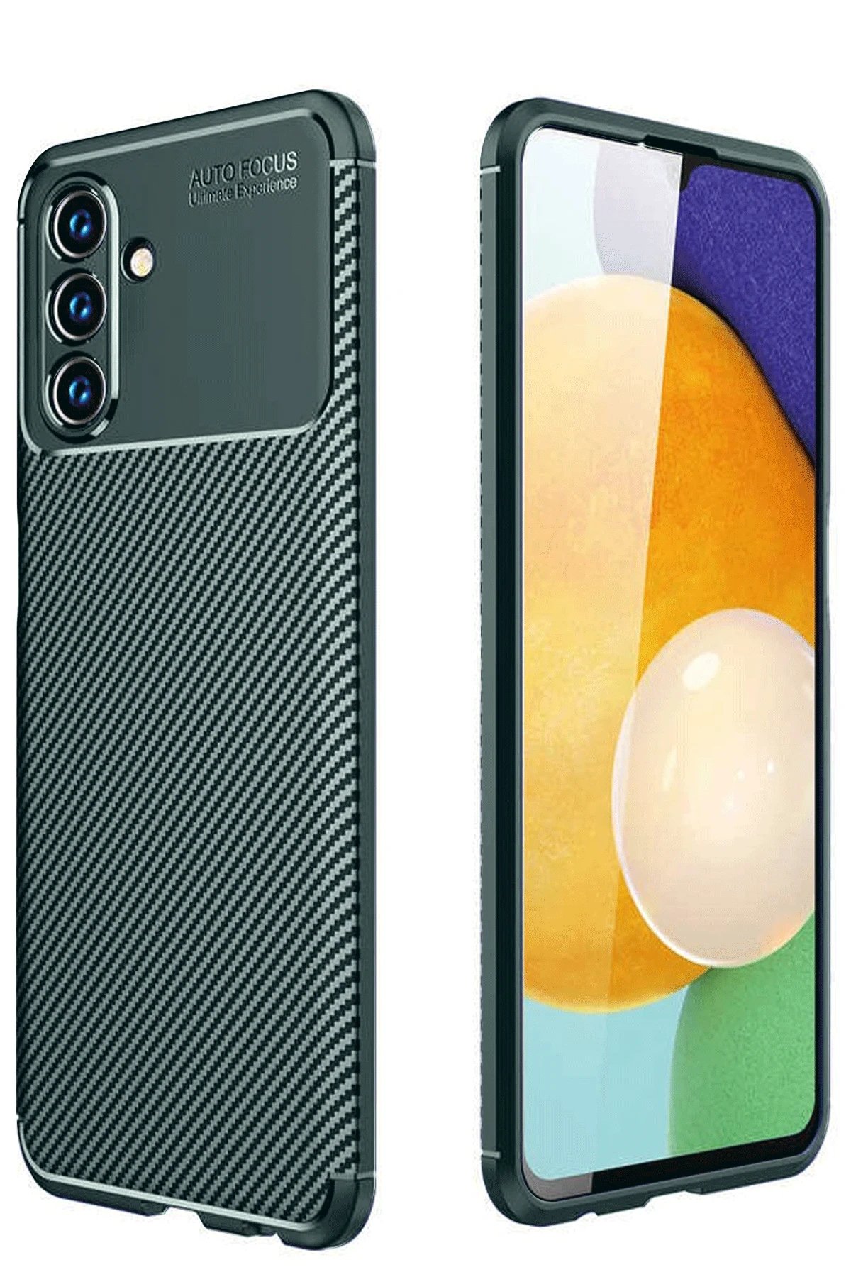 Samsung Galaxy A26 Kılıf Auto Focus Karbon Kapak - Koyu Yeşil-(5796)
