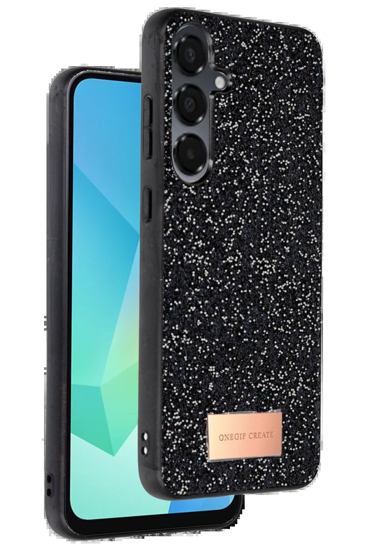 Samsung Galaxy A26 Bright Simli Kapak - Siyah-(5796)