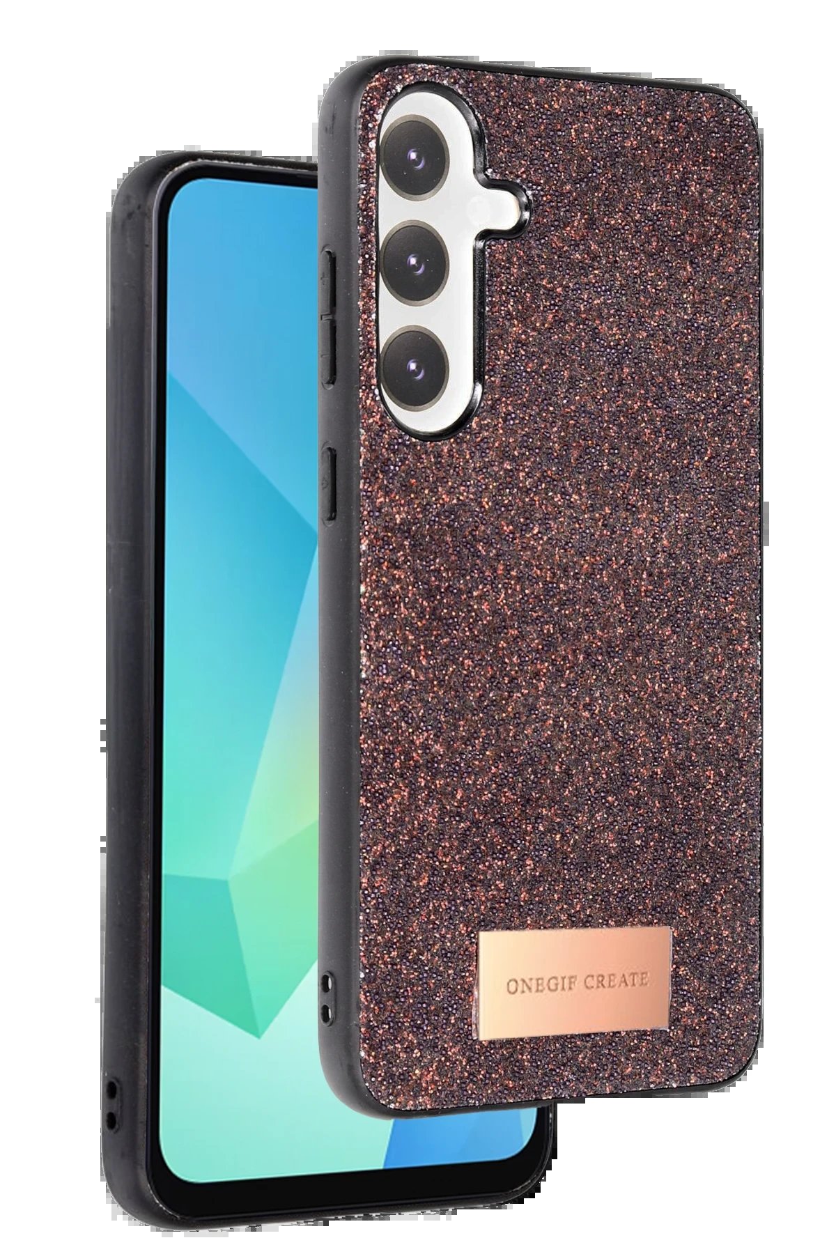 Samsung Galaxy A56 Bright Simli Kapak - Derin Mor-(5796)