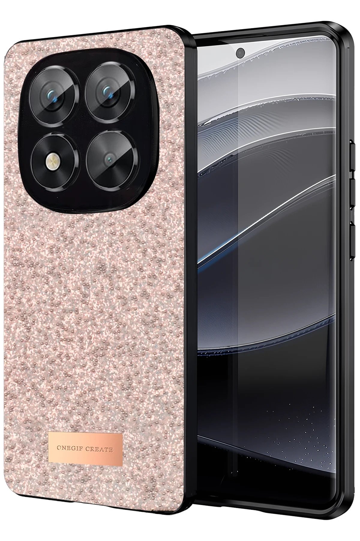 Xiaomi Redmi Note 14 Pro 5G Bright Simli Kapak - Pembe-(5796)