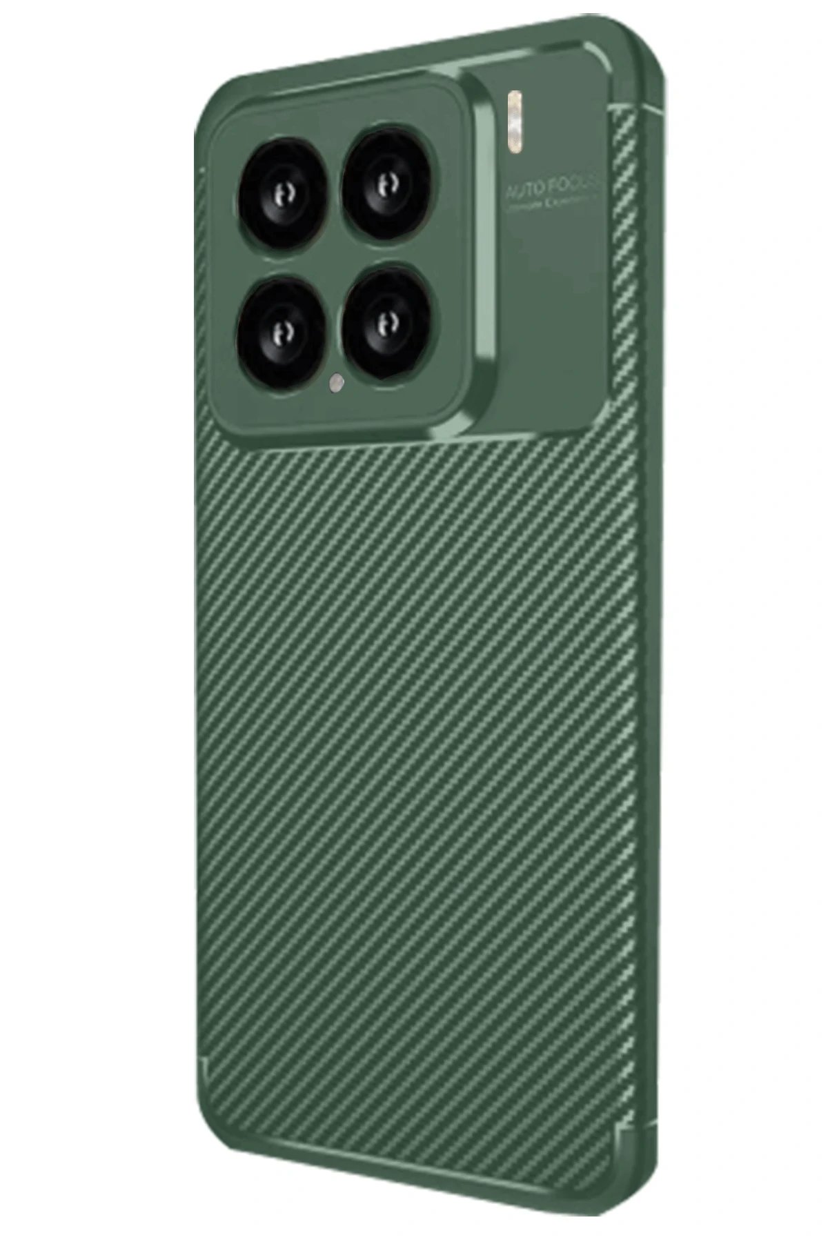 Xiaomi Mi 15 Kılıf Auto Focus Karbon Kapak - Koyu Yeşil-(5796)