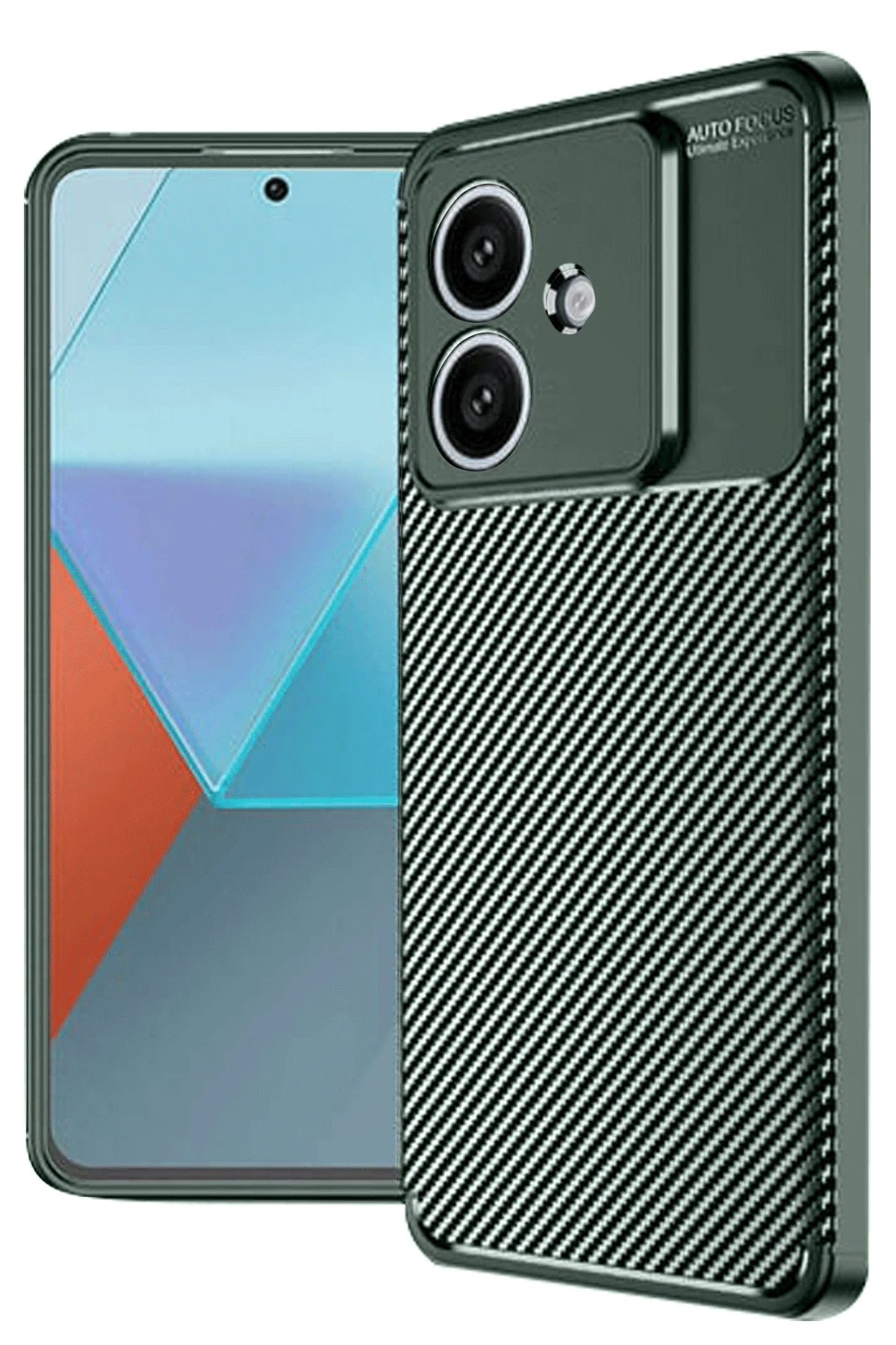 Oppo A3 Kılıf Auto Focus Karbon Kapak - Koyu Yeşil-(5796)