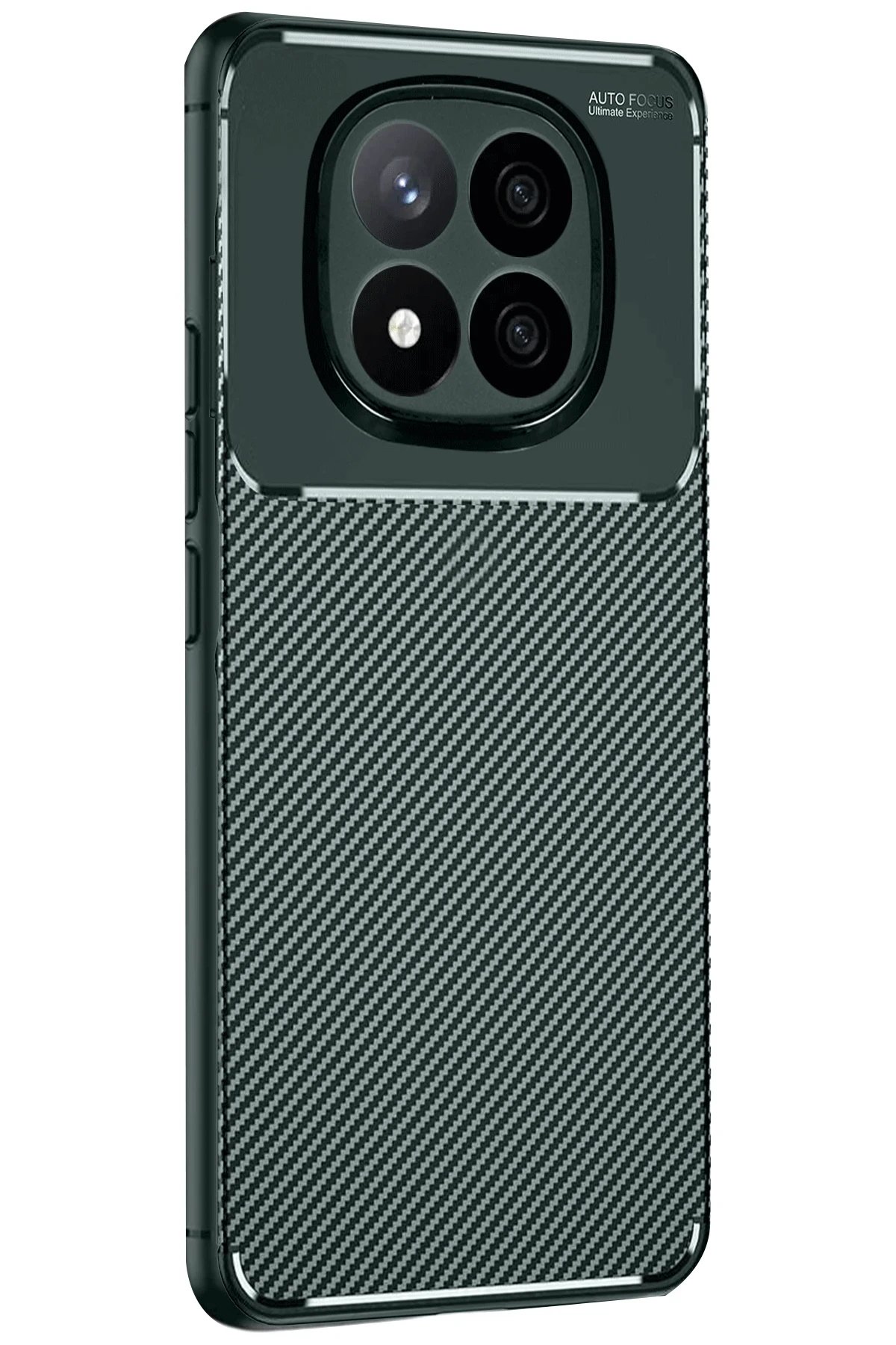 Xiaomi Redmi Note 14 Pro Plus Kılıf Auto Focus Karbon Kapak - Koyu Yeşil-(5796)