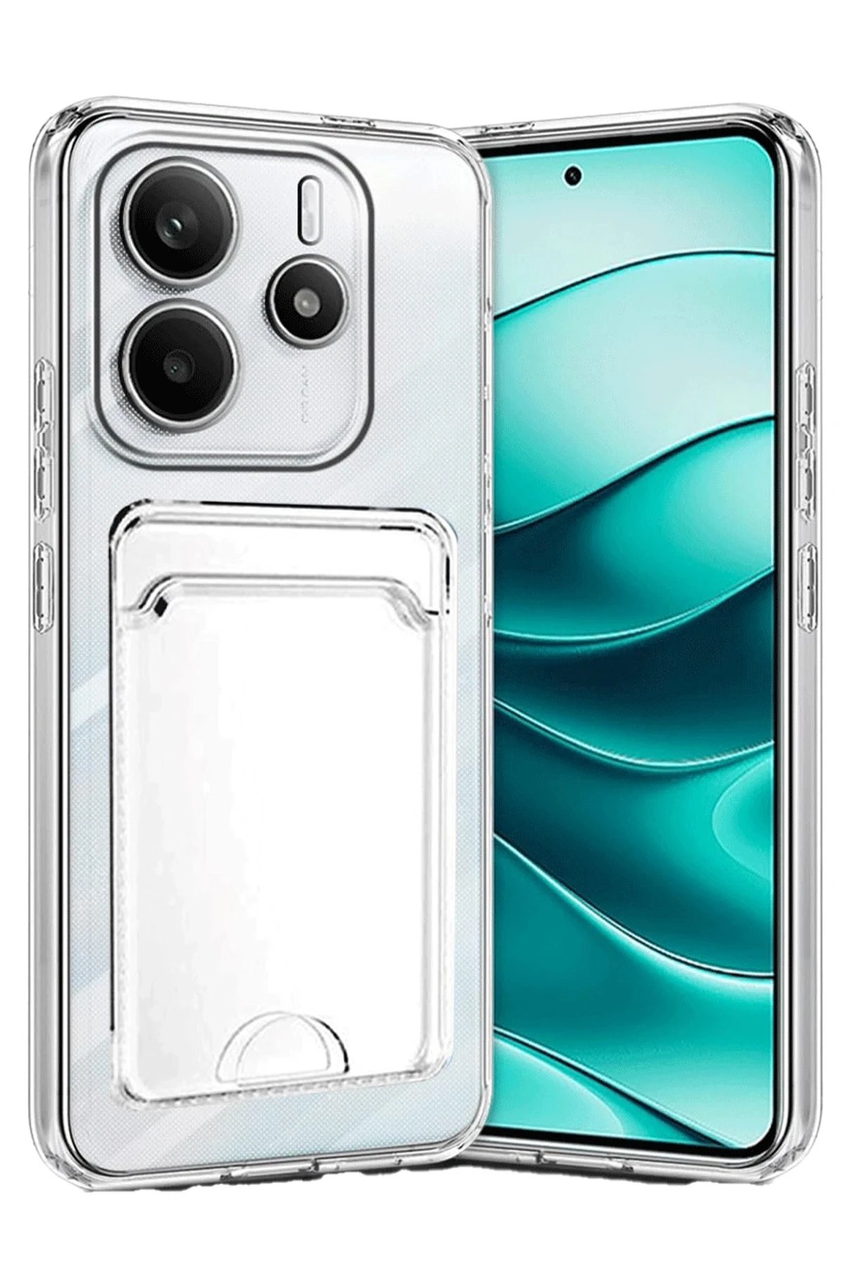 Xiaomi Redmi Note 14 4G Kılıf Kart Şeffaf Silikon - Şeffaf-(5796)