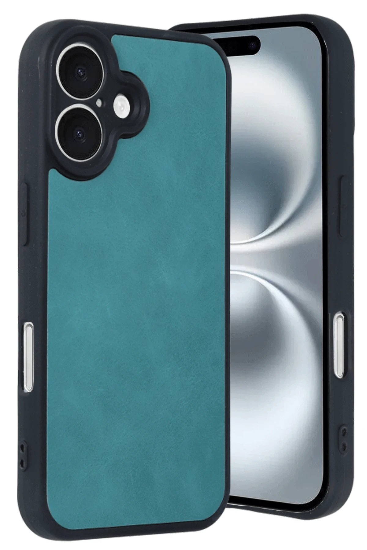 iPhone 16 Kılıf Aras Deri Kapak - Açık Yeşil-(5796)