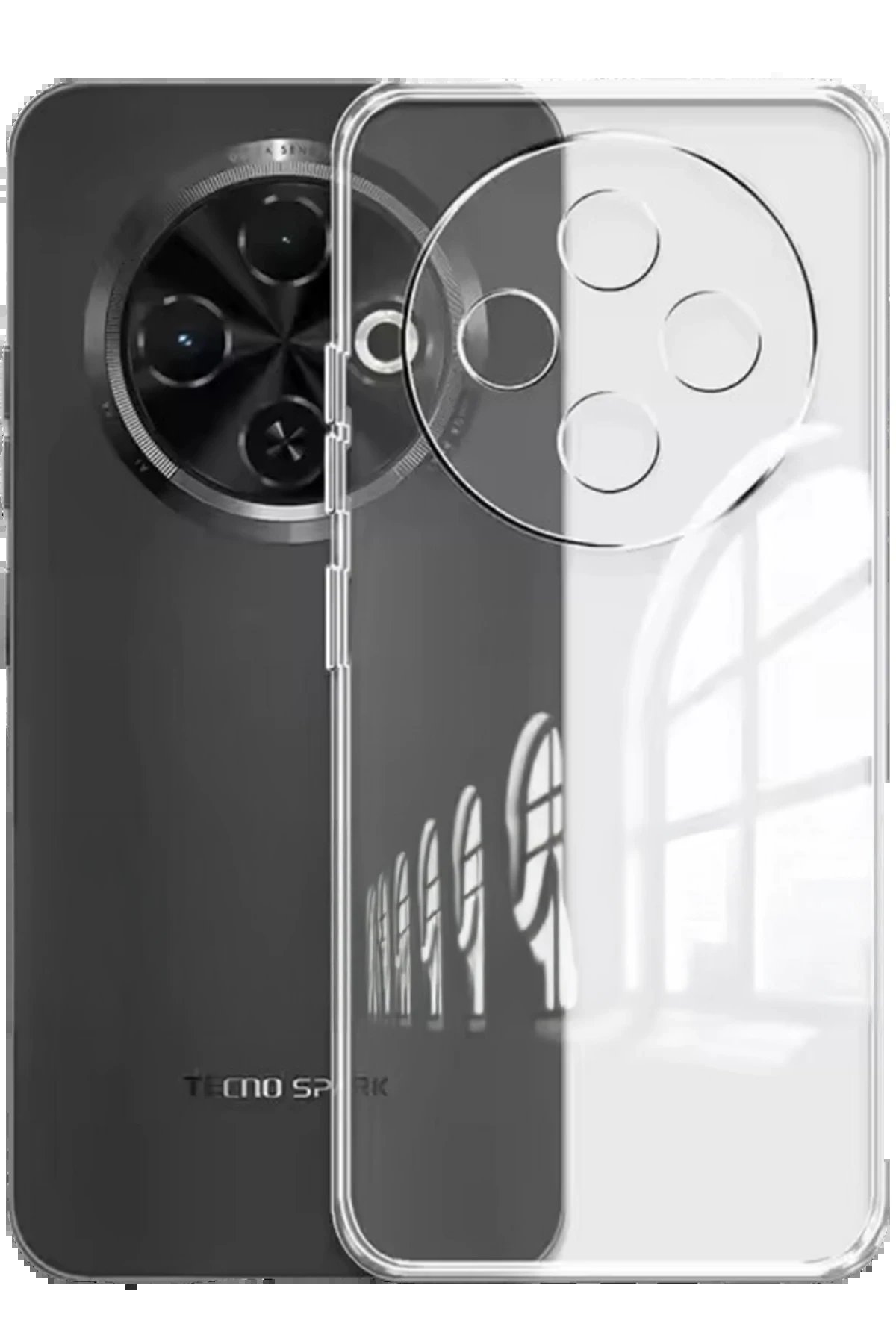 Tecno Spark 30C Kılıf Lüx Şeffaf Silikon-(5796)