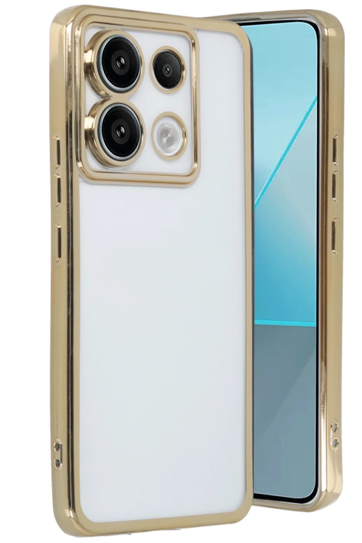 Xiaomi Redmi Note 13 Pro 4G Kılıf Lensli Silikon - Gold-(5796)