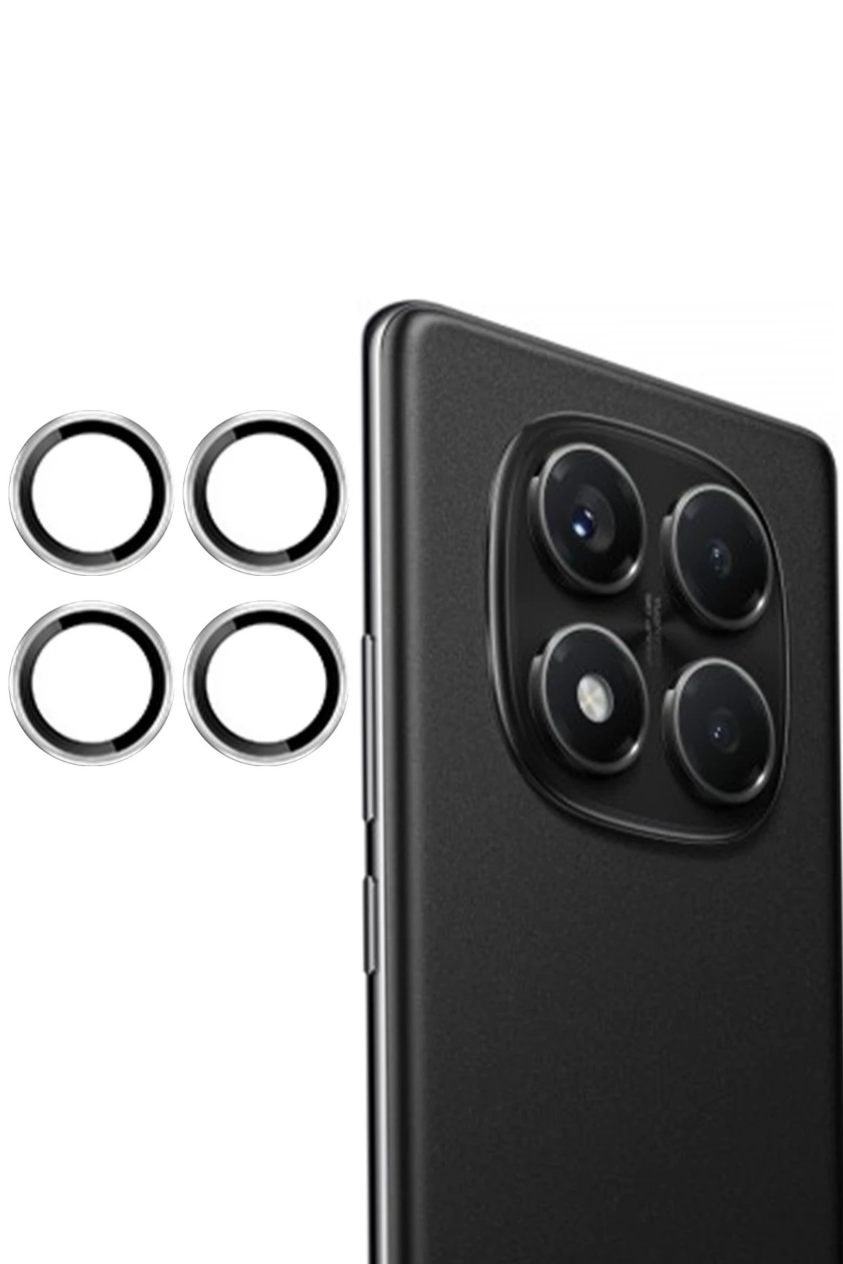 Xiaomi Redmi Note 14 Pro 4G PVD Metal Kamera Lens - Gümüş-(5796)