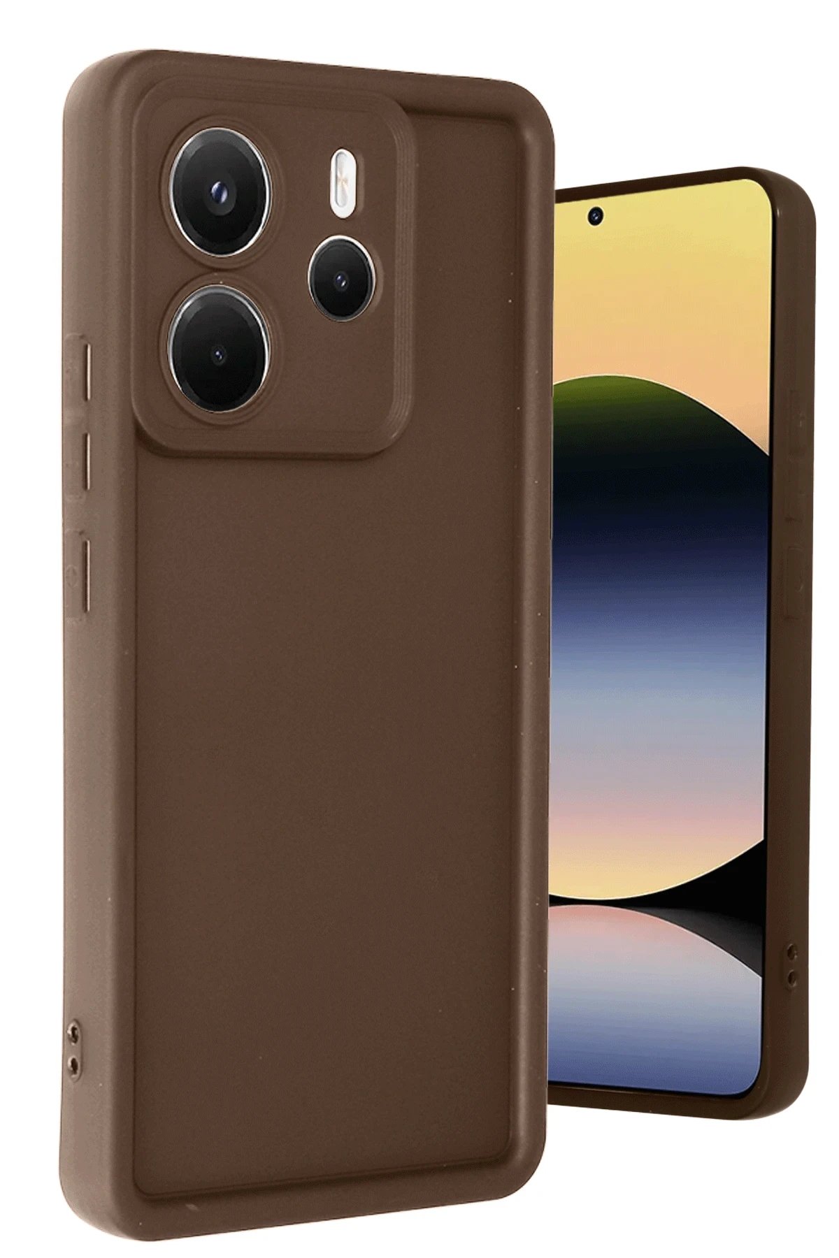 Xiaomi Redmi Note 14 4G Kılıf Viera Silikon - Kahverengi-(5796)