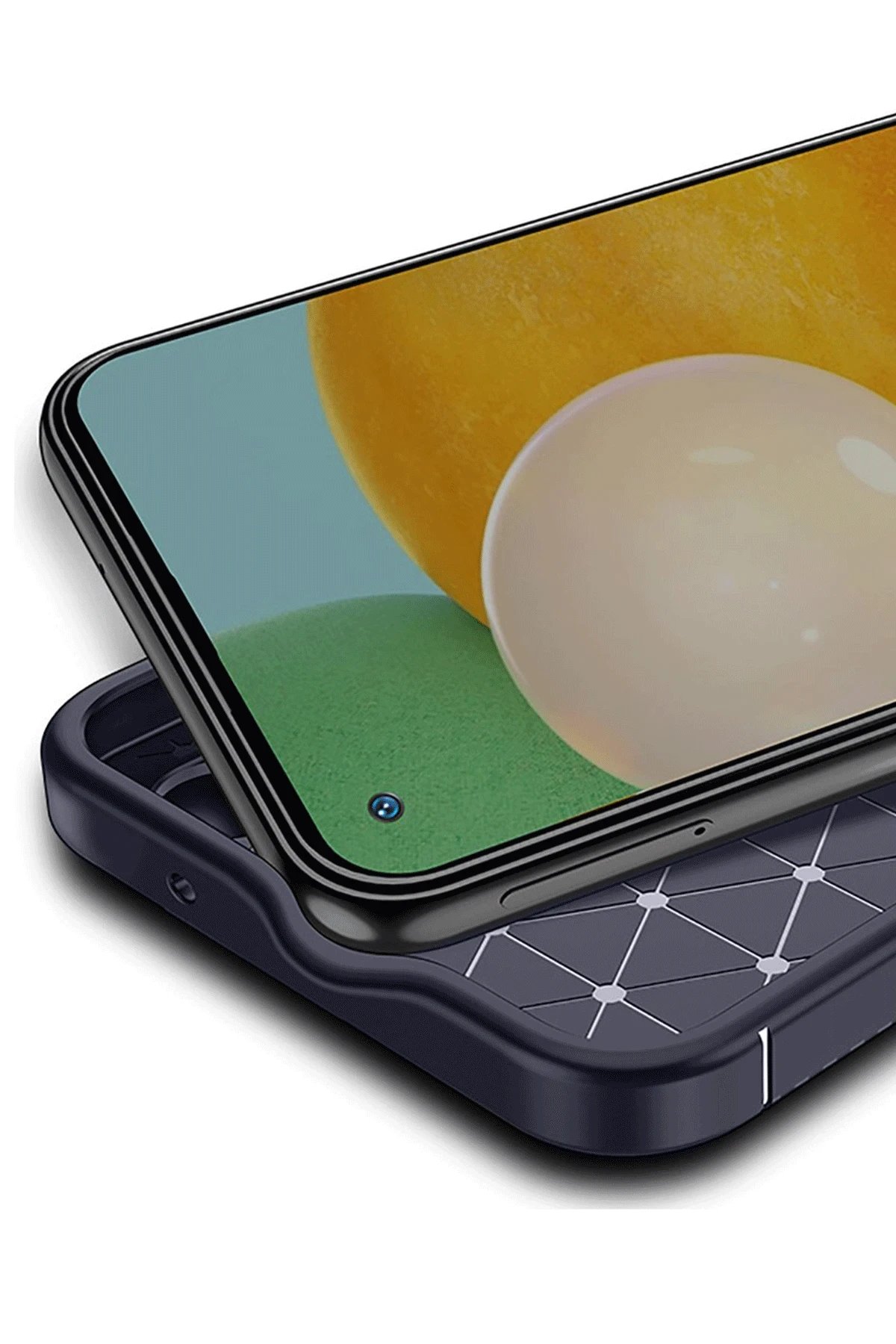 Xiaomi Redmi Note 14 Pro 4G Kılıf Auto Focus Karbon Kapak - Lacivert-(5796)