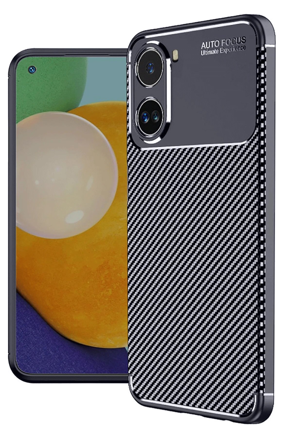 Xiaomi Poco X7 Pro Kılıf Auto Focus Karbon Kapak - Lacivert-(5796)