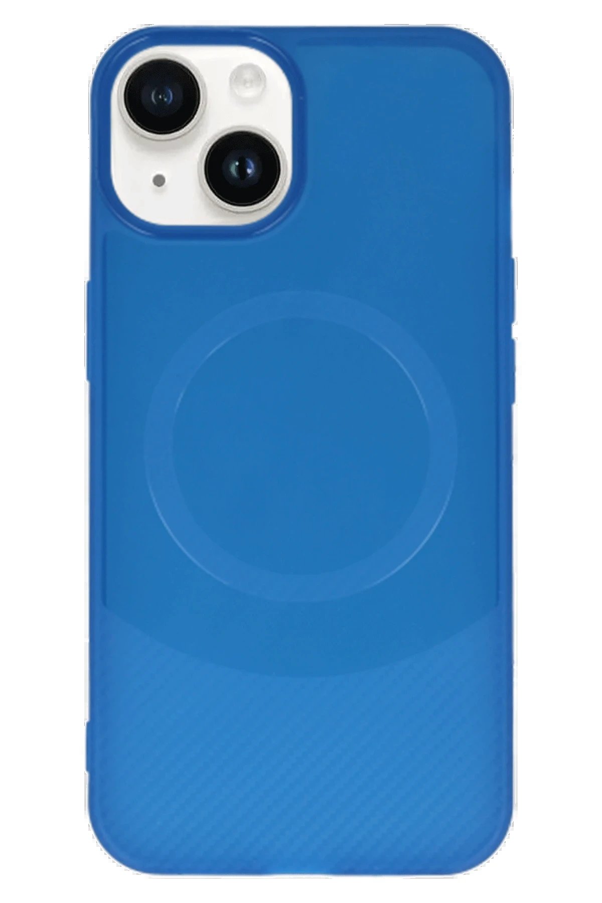 iPhone 14 Kılıf Maya Karbon Kapak - Lacivert-(5796)