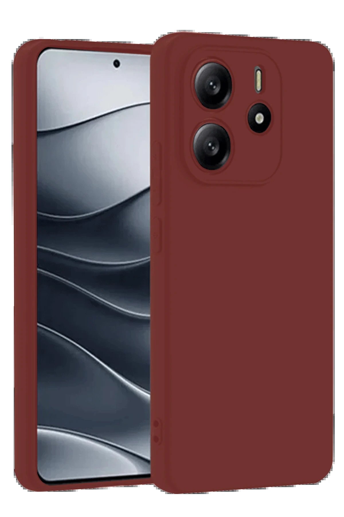Xiaomi Redmi Note 14 4G Kılıf First Silikon - Bordo-(5796)
