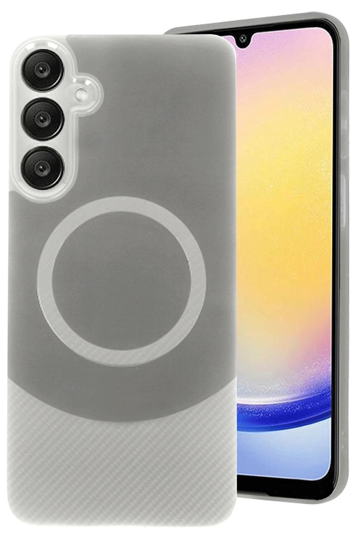 Samsung A26 Kılıf Maya Karbon Kapak - Gri-(5796)