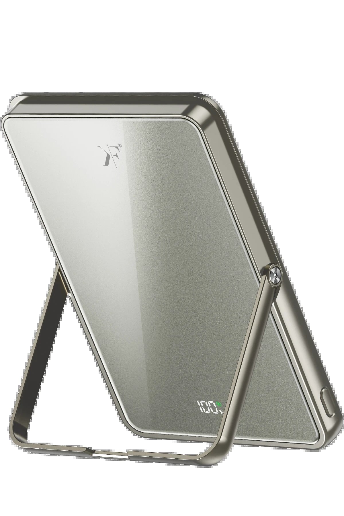 PW580 5.000 mAh 20W Type-C 15W Kablosuz Şarj 3W Saat Şarj ve 5W Kulaklık Şarj Destekli PD Hızlı Şarj Magsafe Powerbank - Titanyum-(5796)