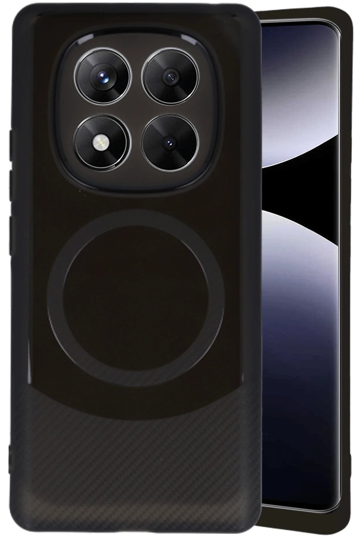 Xiaomi Redmi Note 14 Pro 5G Kılıf Maya Karbon Kapak - Siyah-(5796)