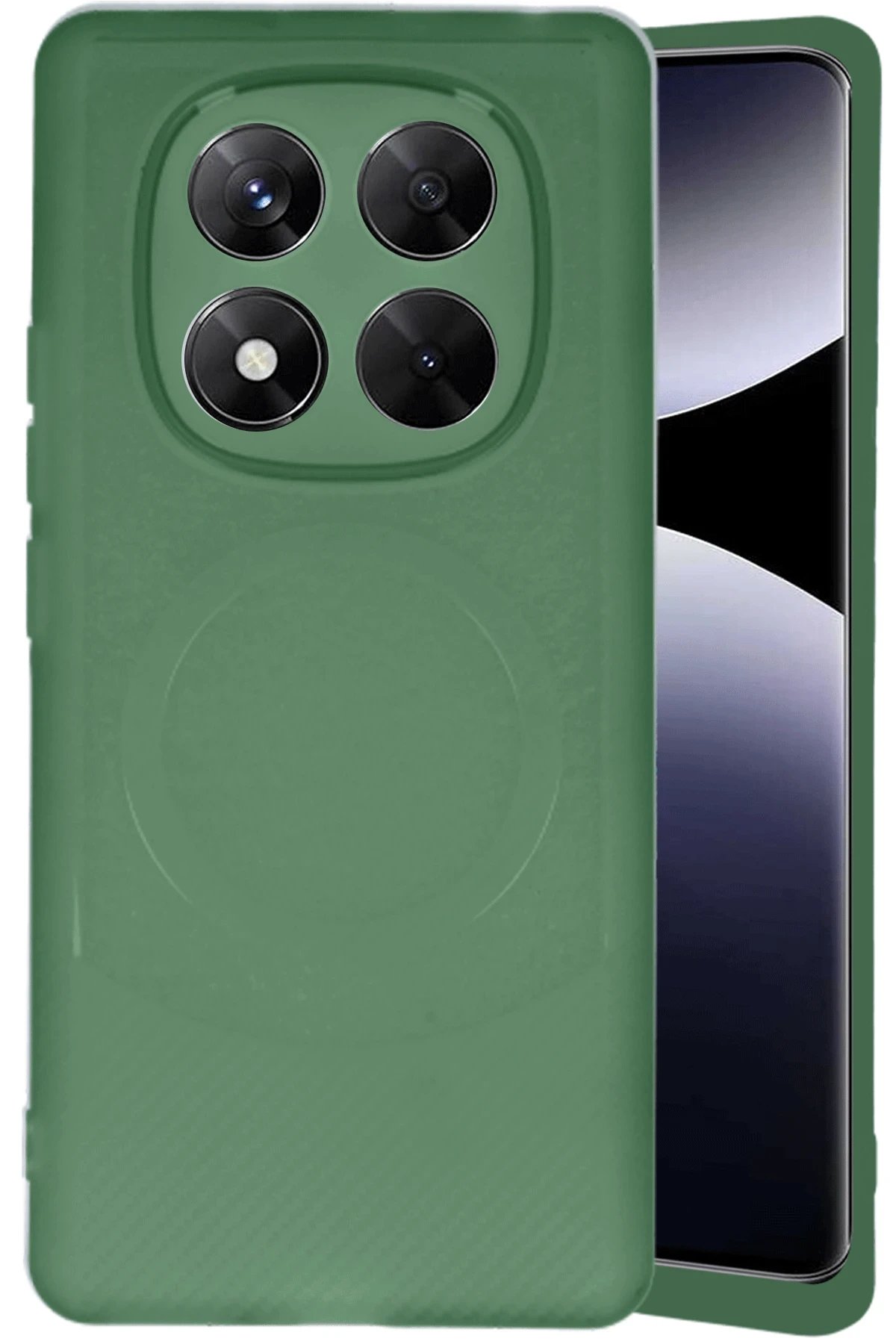 Xiaomi Redmi Note 14 Pro 5G Kılıf Maya Karbon Kapak - Koyu Yeşil-(5796)