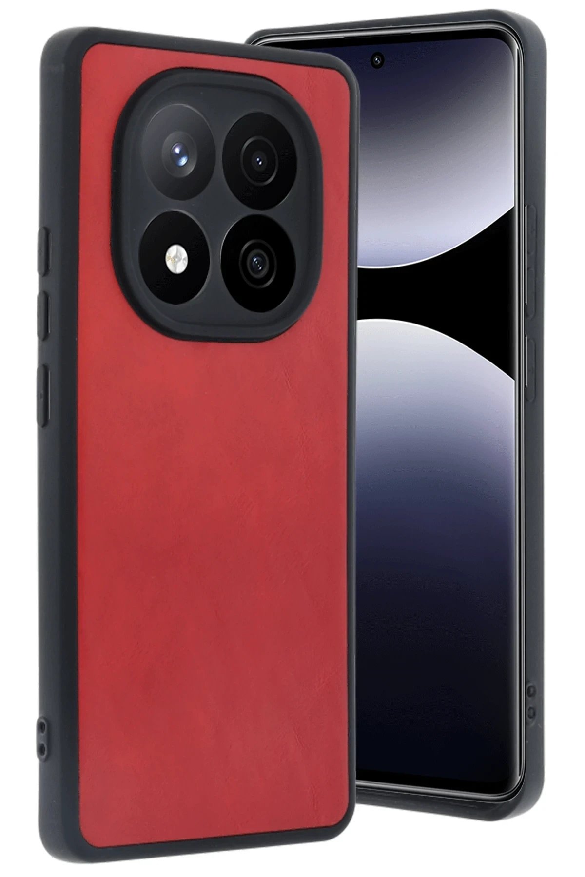 Xiaomi Redmi Note 14 Pro 4G Kılıf Aras Deri Kapak - Kırmızı-(5796)