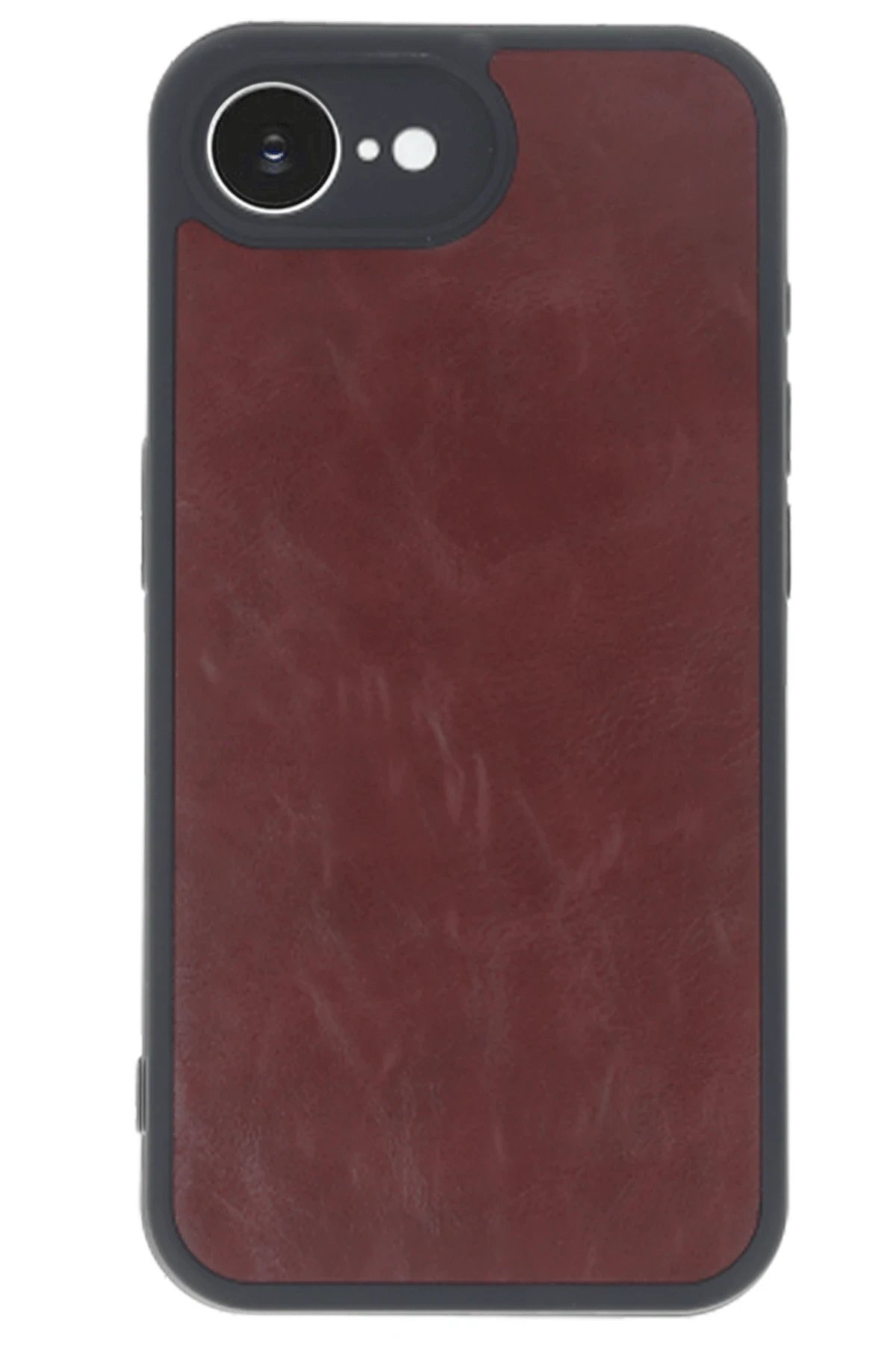 iPhone 16E Kılıf Aras Deri Kapak - Bordo-(5796)