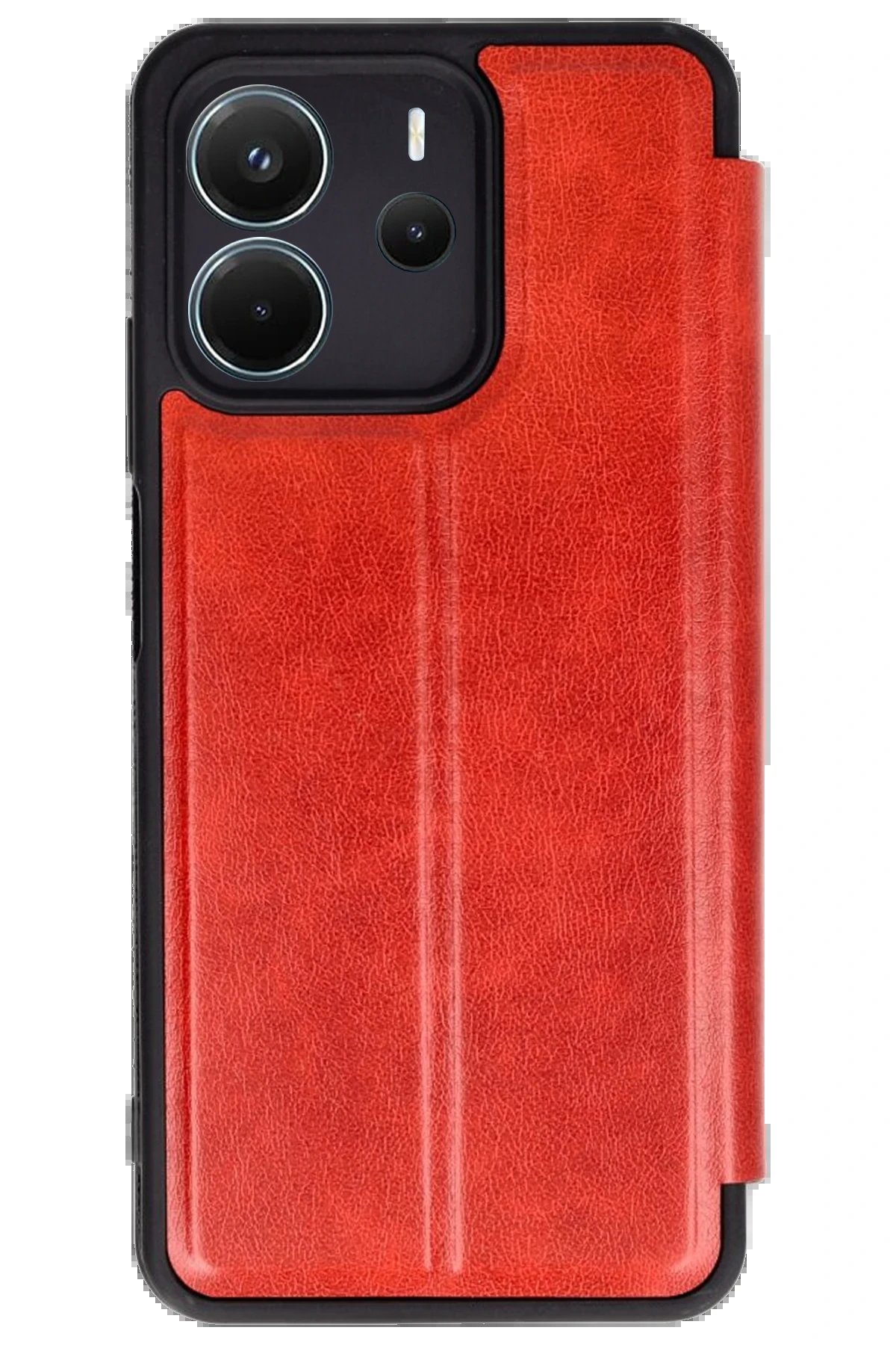 Xiaomi Redmi Note 14 4G Kılıf Flip Cover - Kırmızı-(5796)