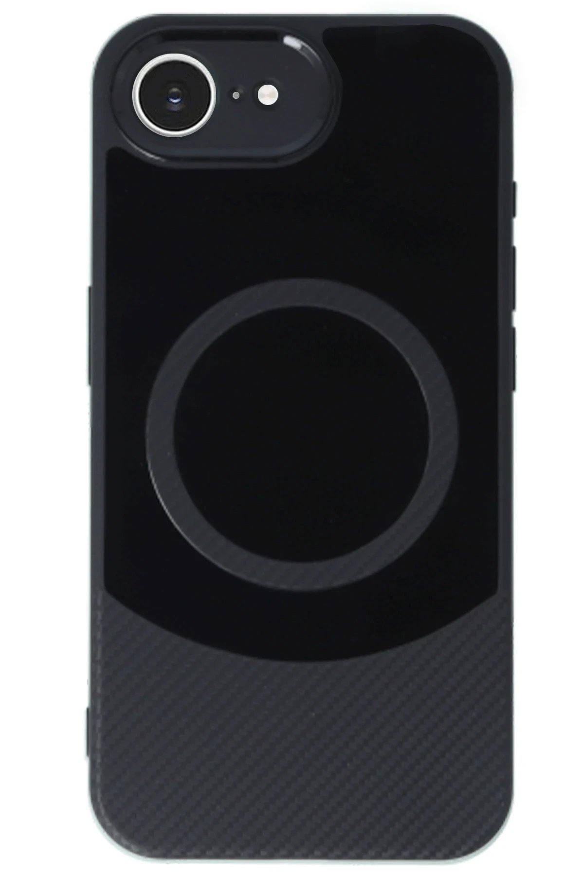 iPhone 16E Kılıf Maya Karbon Kapak - Siyah-(5796)