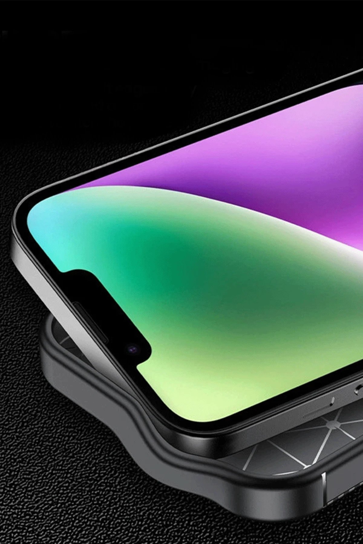 iPhone 16E Kılıf Auto Focus Karbon Kapak - Siyah-(5796)