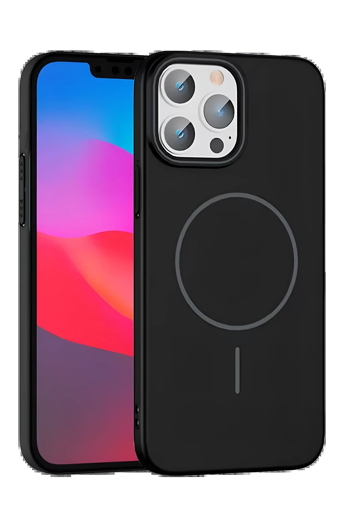 iPhone 15 Pro Max Broş Magsafe Kapak - Siyah-(5796)