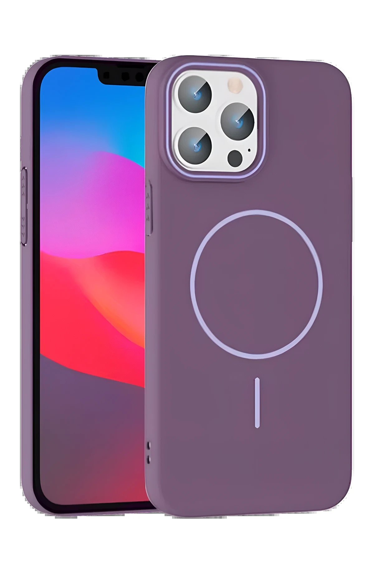 iPhone 15 Pro Max Broş Magsafe Kapak - Mor-(5796)