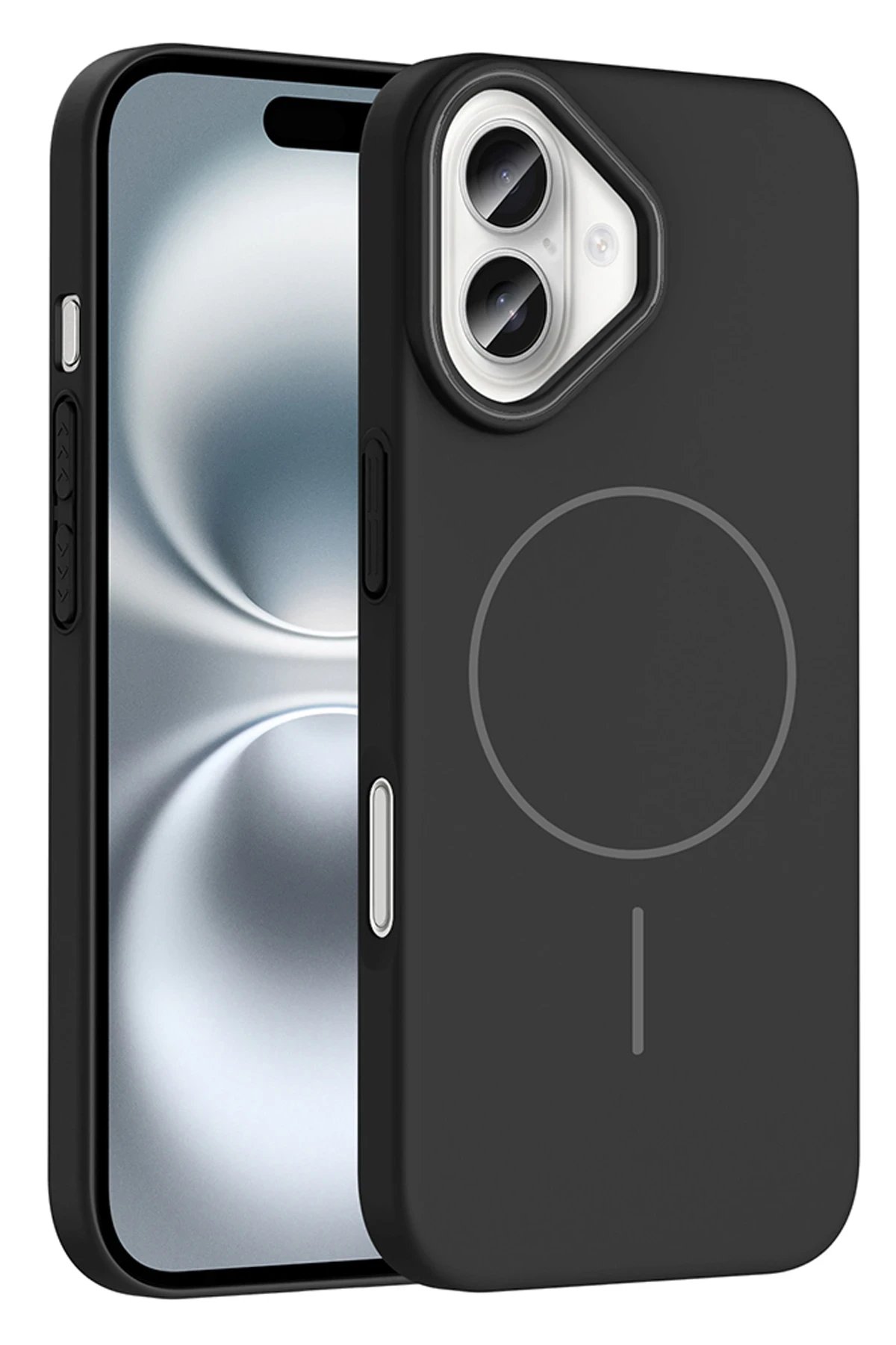 iPhone 16 Broş Magsafe Kapak - Siyah-(5796)
