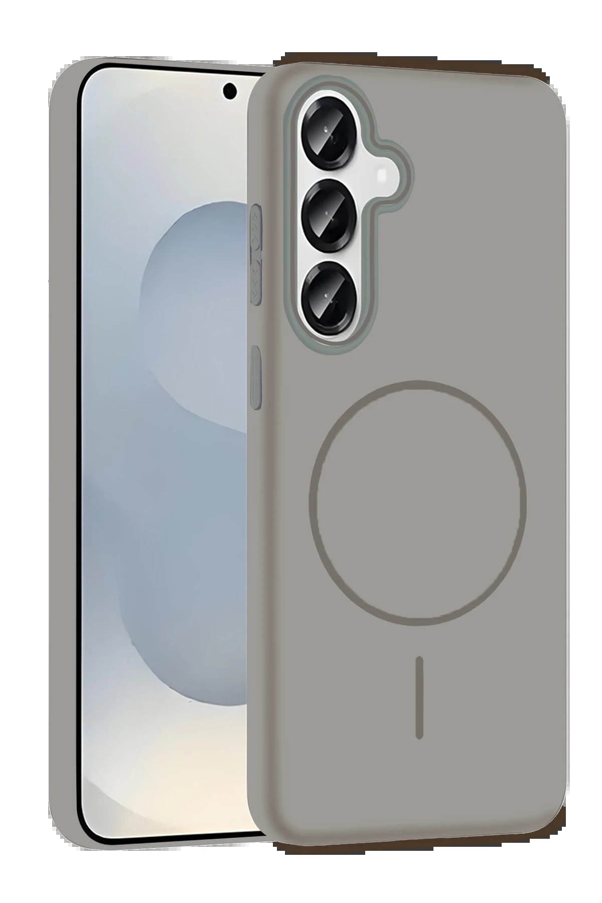 Samsung Galaxy S25 Broş Magsafe Kapak - Titan Gri-(5796)