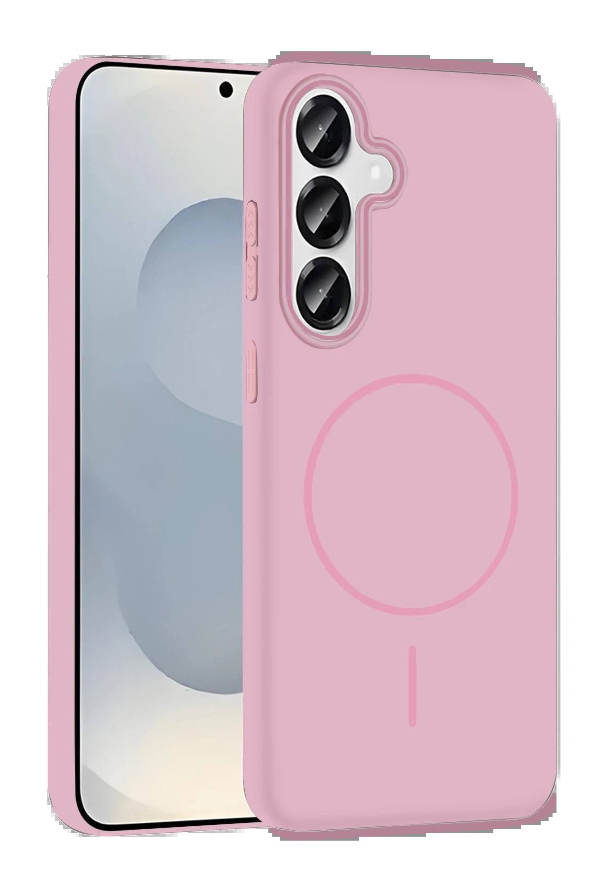 Samsung Galaxy S25 Broş Magsafe Kapak - Pembe-(5796)