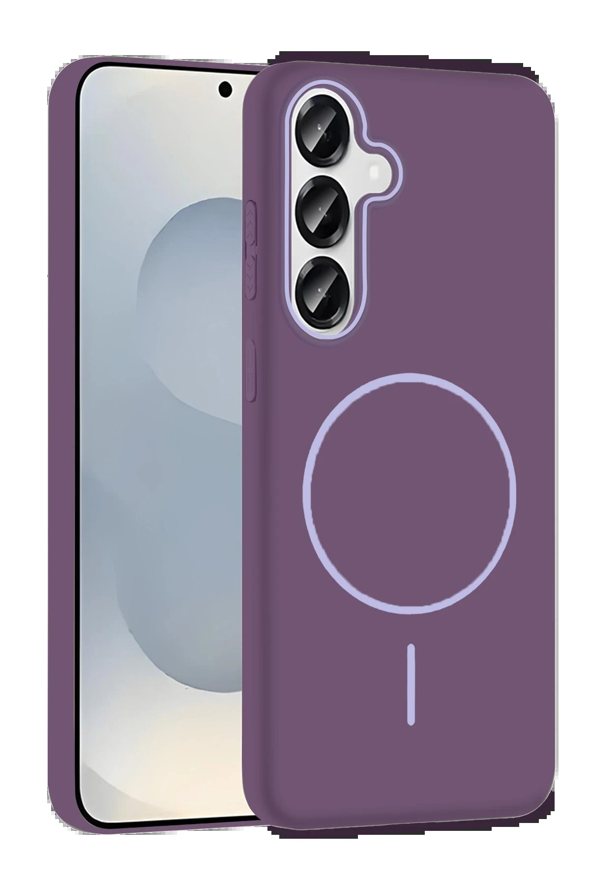 Samsung Galaxy S25 Broş Magsafe Kapak - Mor-(5796)