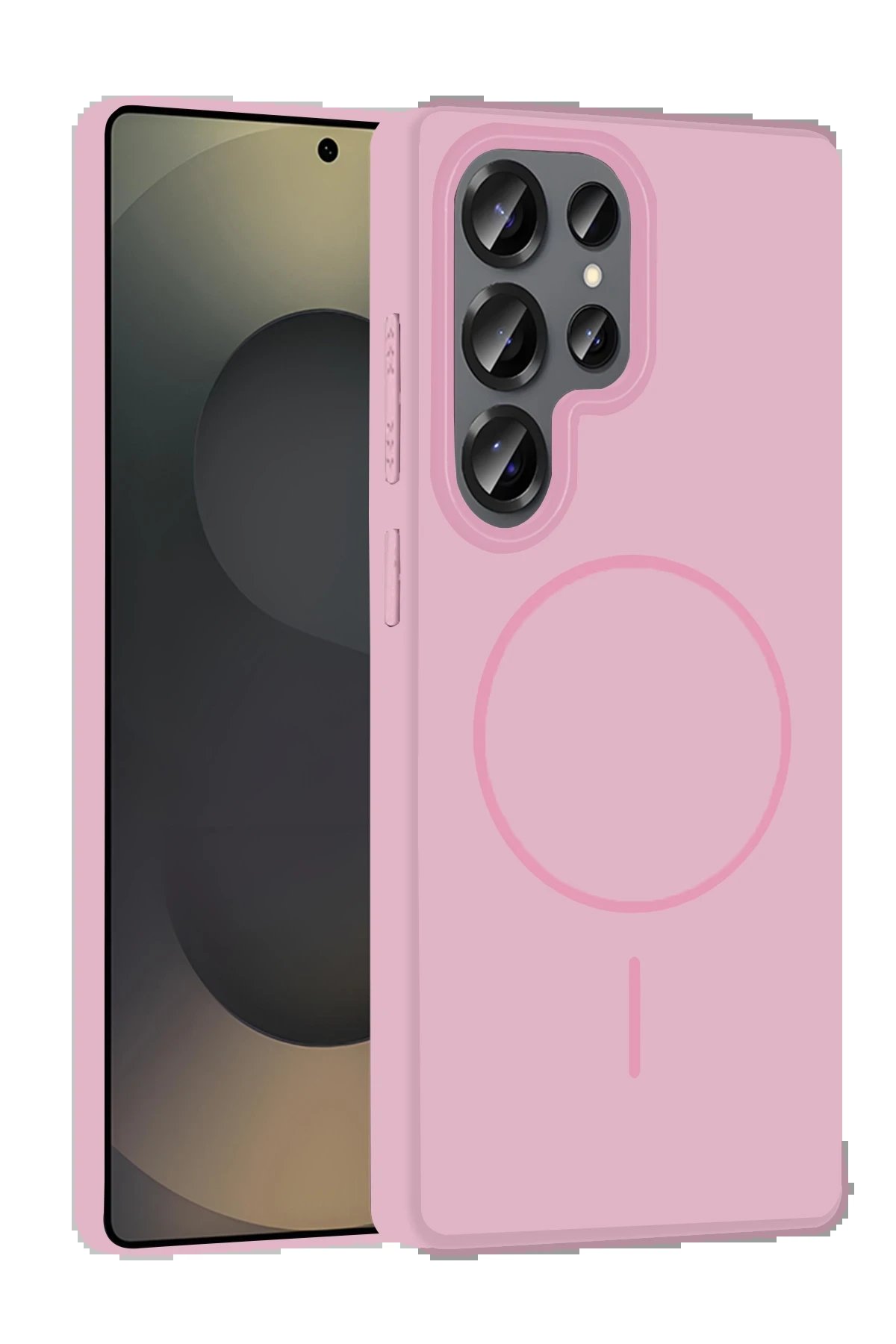 Samsung Galaxy S25 Ultra Broş Magsafe Kapak - Pembe-(5796)