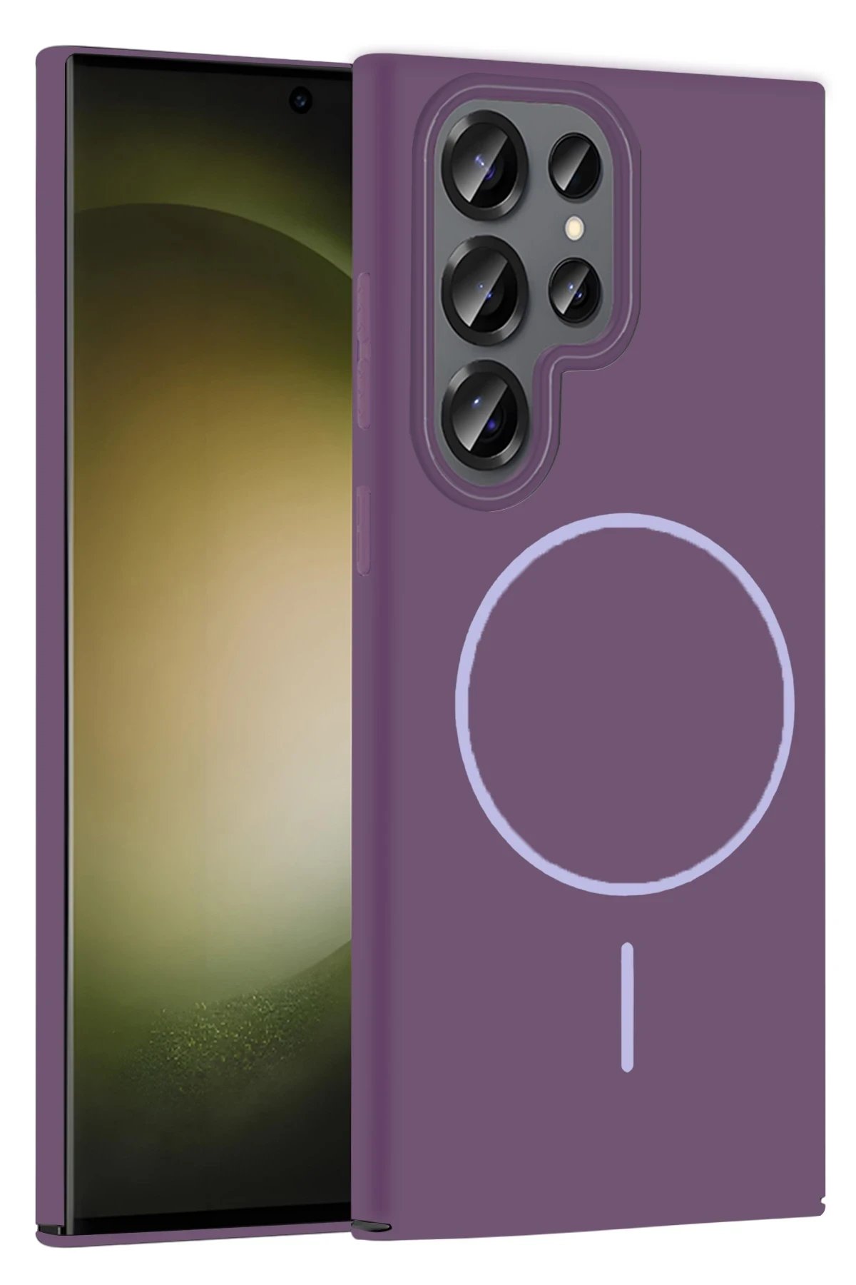 Samsung Galaxy S23 Ultra Broş Magsafe Kapak - Mor-(5796)