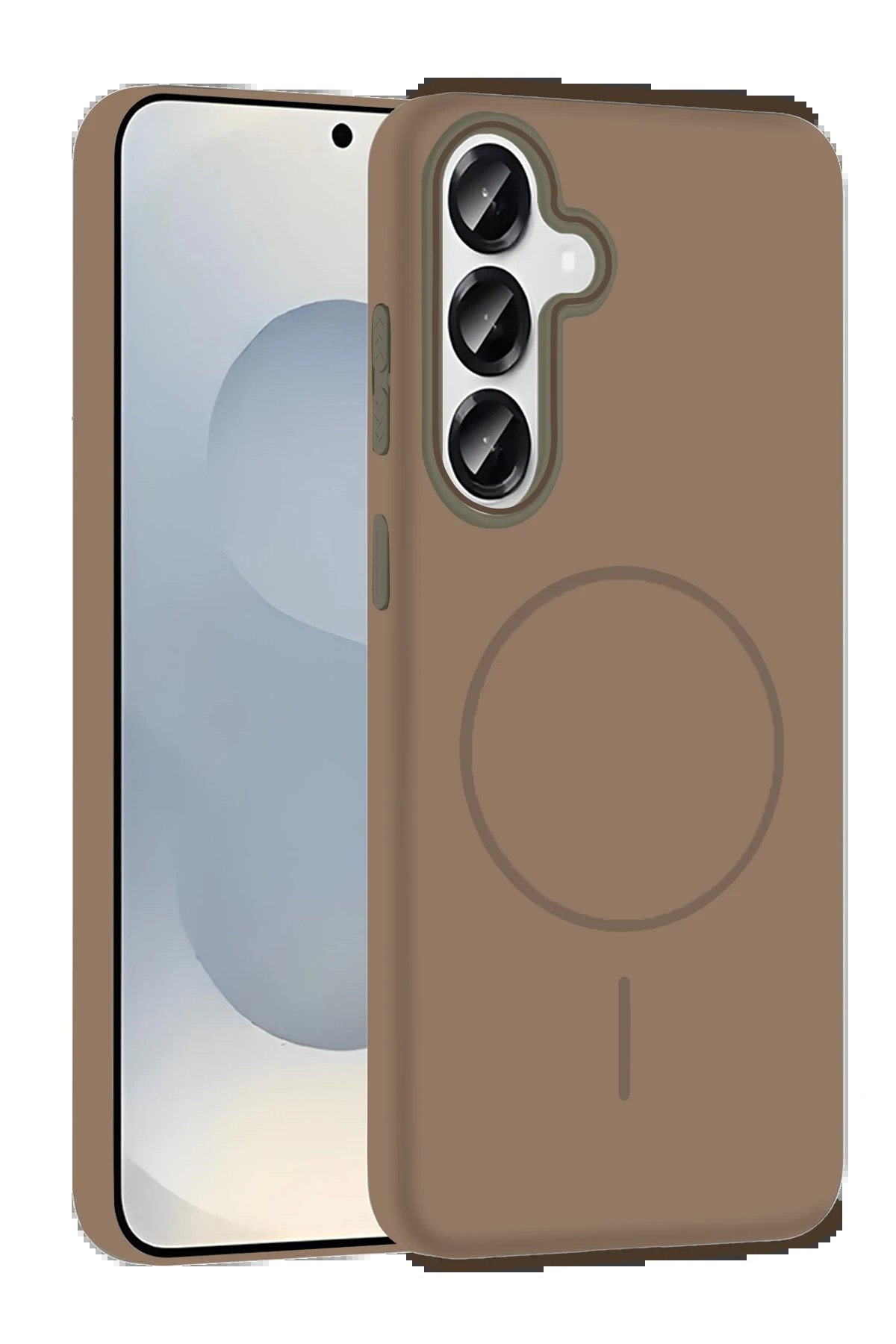 Samsung Galaxy S23 FE Broş Magsafe Kapak - Çöl Titanyum-(5796)