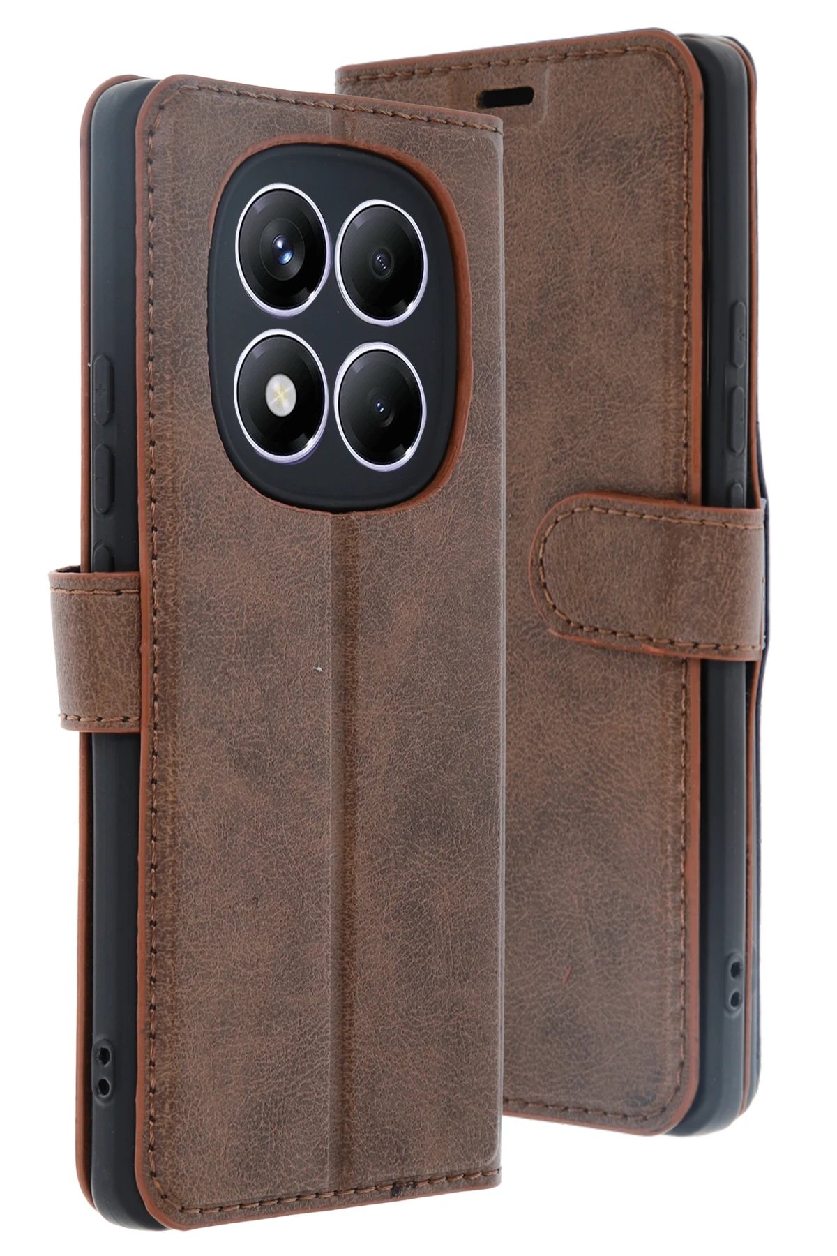 Xiaomi Redmi Note 14 Pro 4G Kılıf Trend S Plus Kapaklı Kılıf - Taba-(5796)