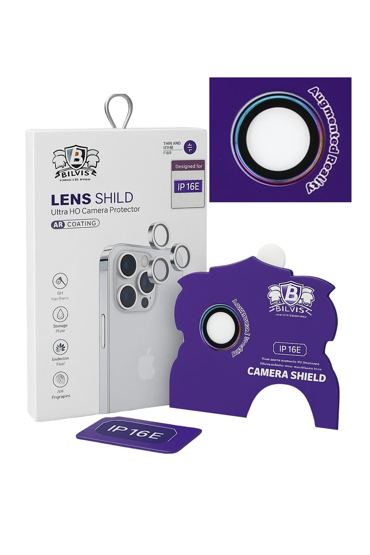 iPhone 16E Bilvis Titan Kamera Lens - Rainbow-(5796)