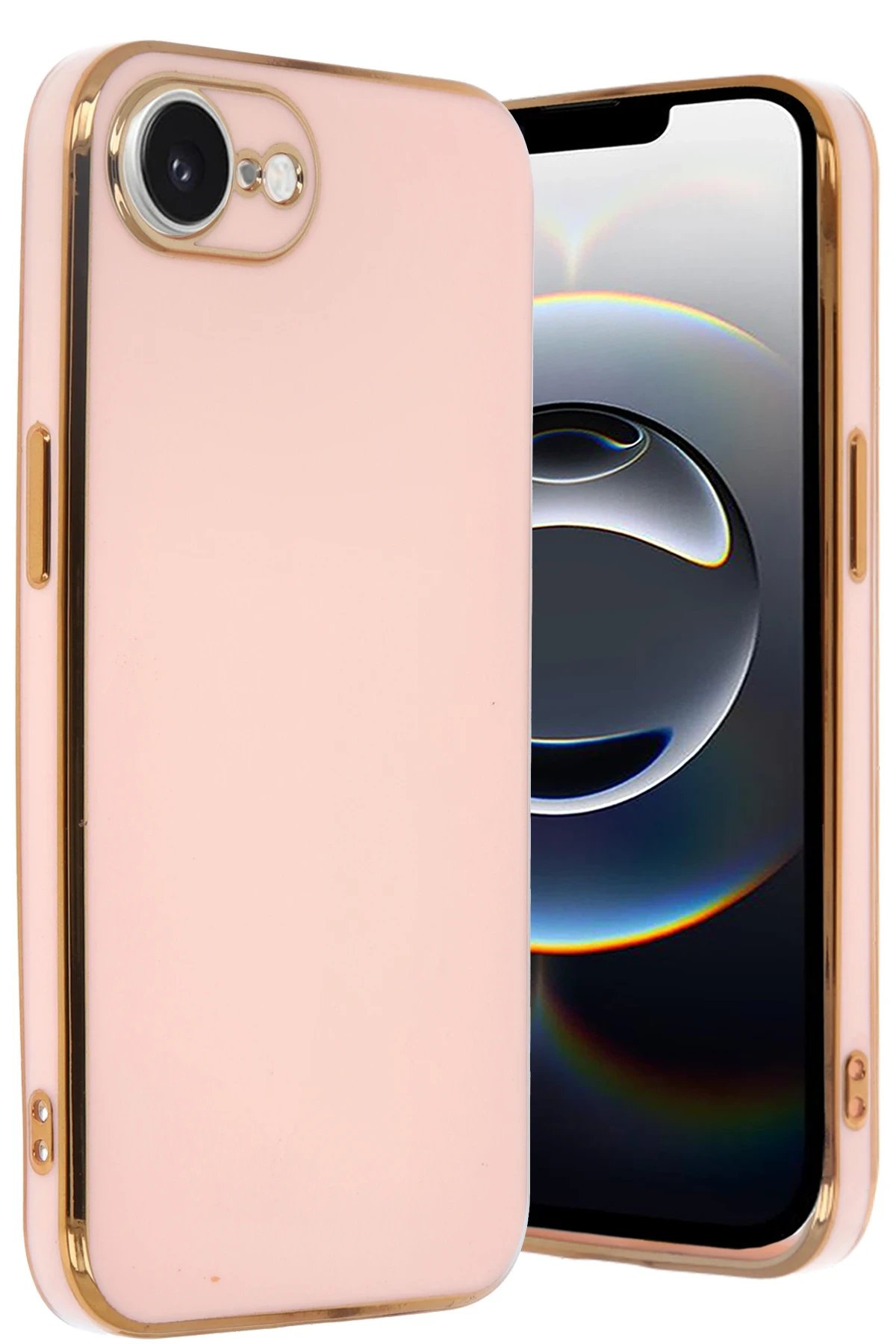 iPhone 16E Kılıf Volet Silikon - Pembe-(5796)