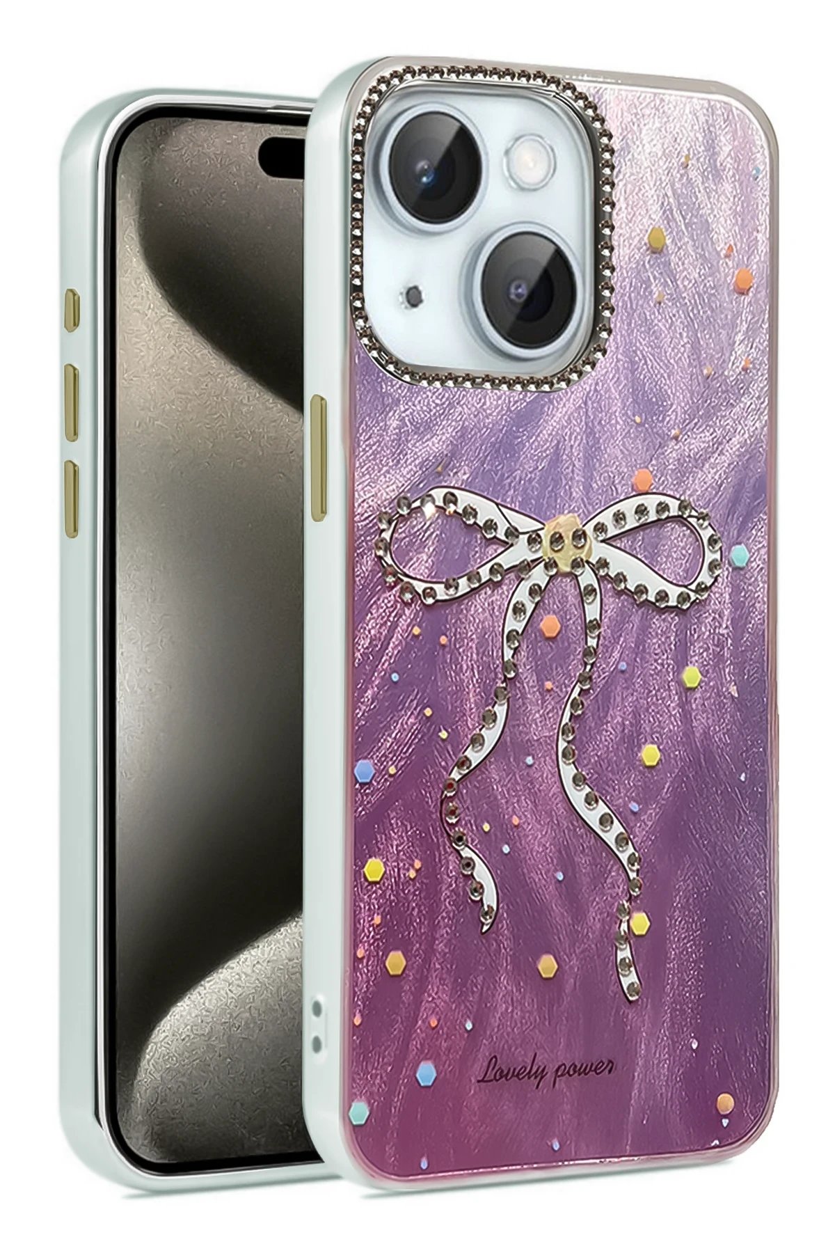 iPhone 15 Kılıf Blade Aynalı Desenli Kapak - Desen 1-(5796)