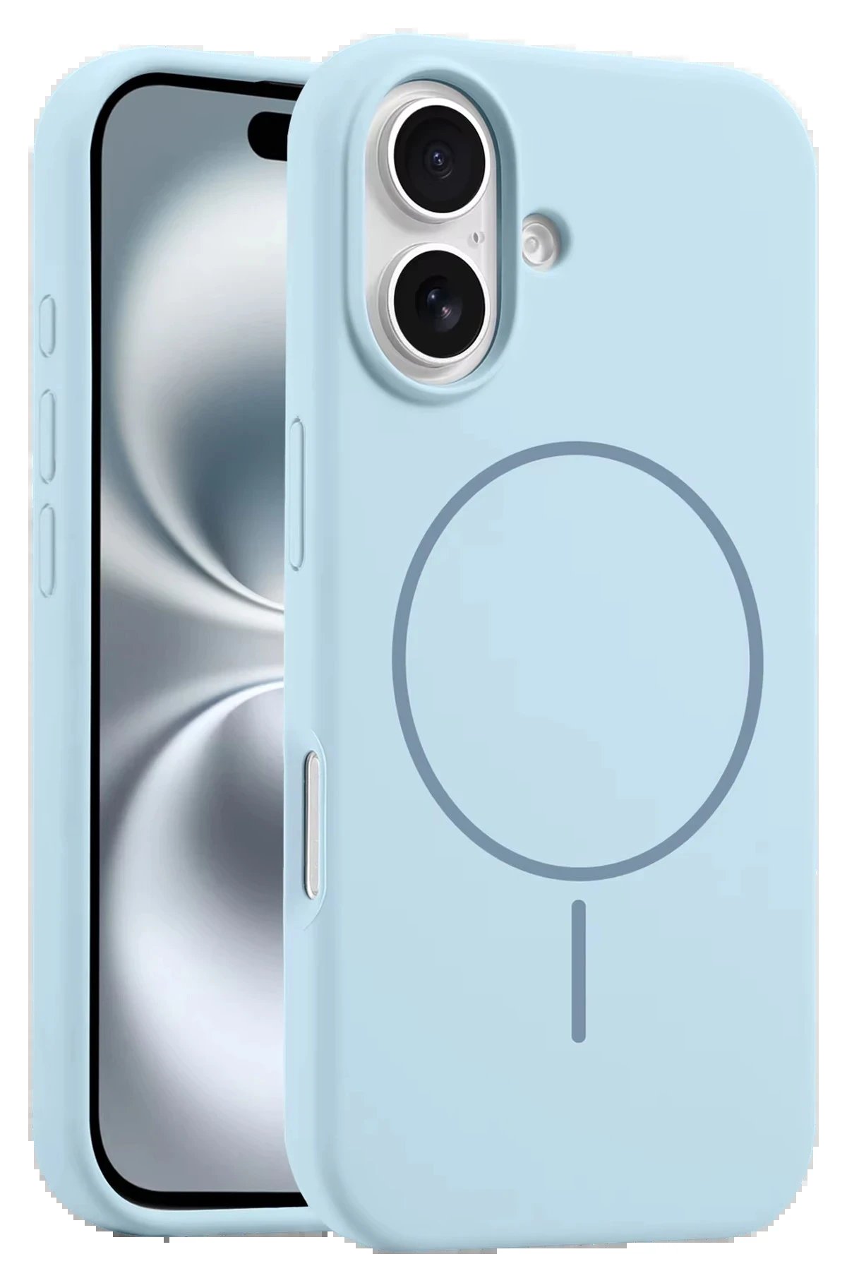 iPhone 16 Plus Kılıf Jully Magsafe Kapak - Mavi-(5796)