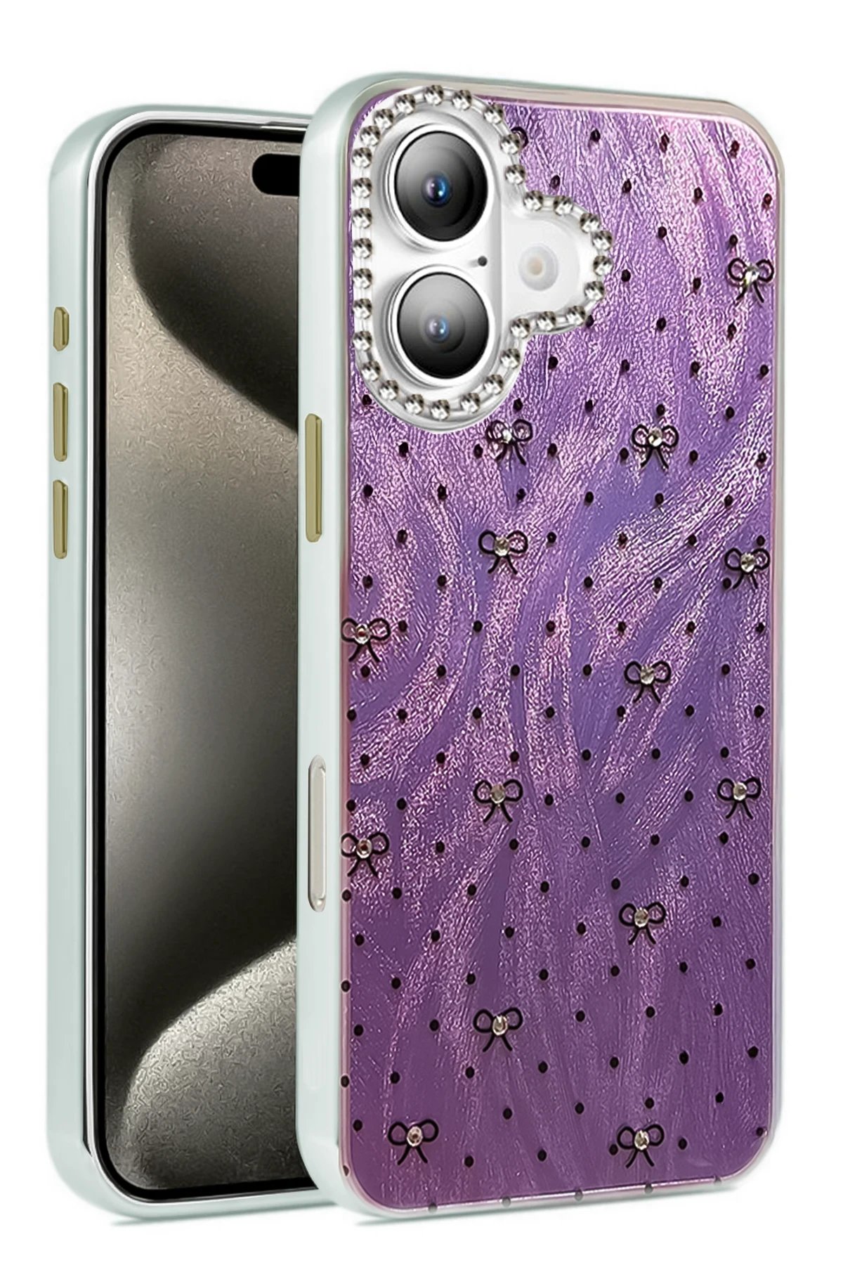 iPhone 16 Kılıf Blade Aynalı Desenli Kapak - Desen 2-(5796)